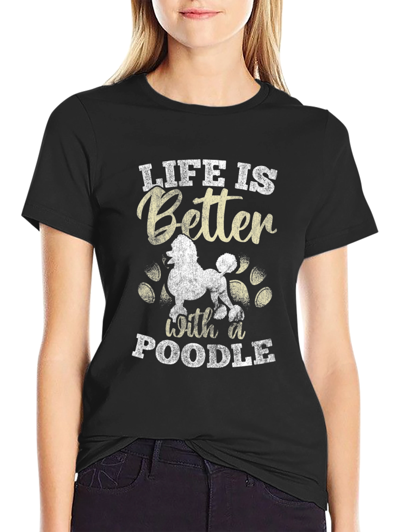 Black Life is Better with a Poodle Graphic Tee view 2