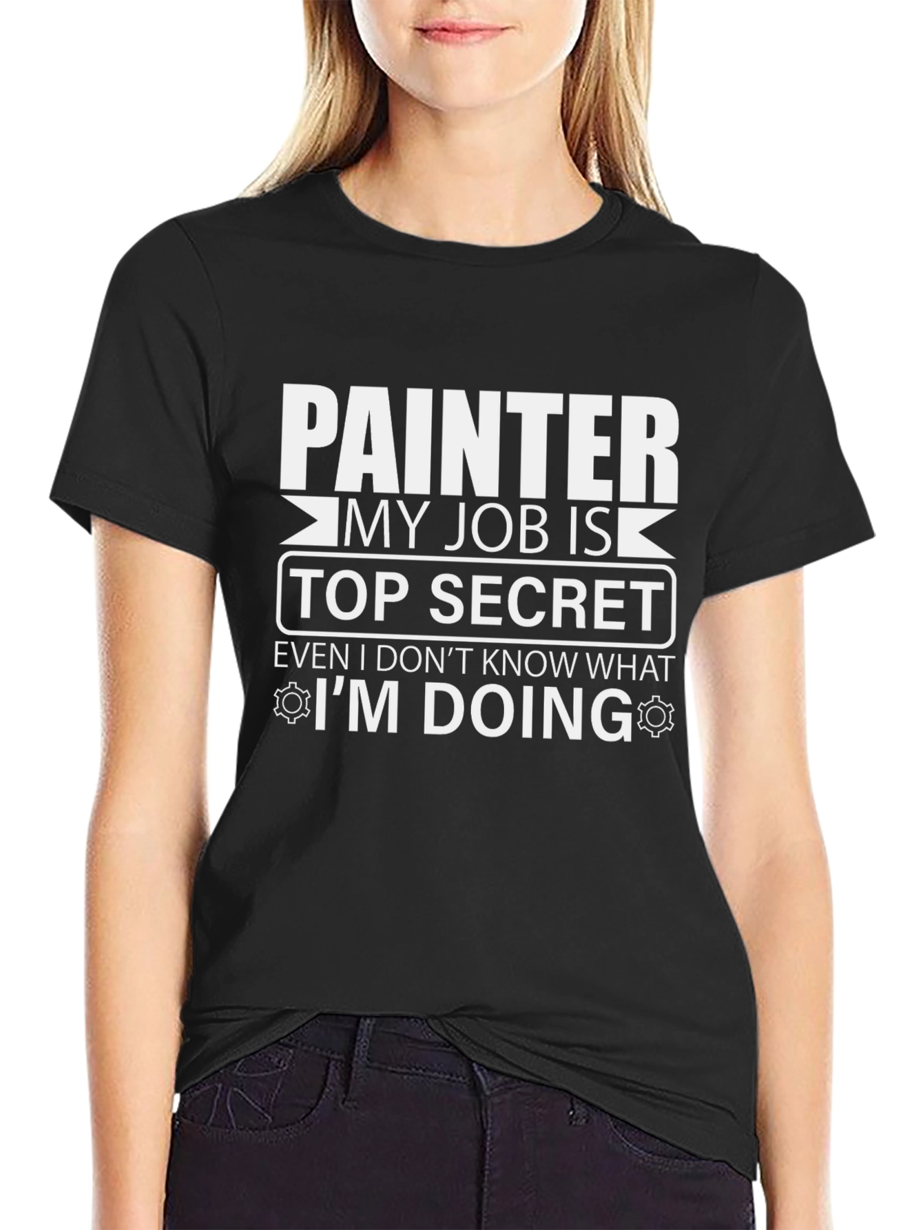 Black Painter Top Secret Job T-Shirt view 2