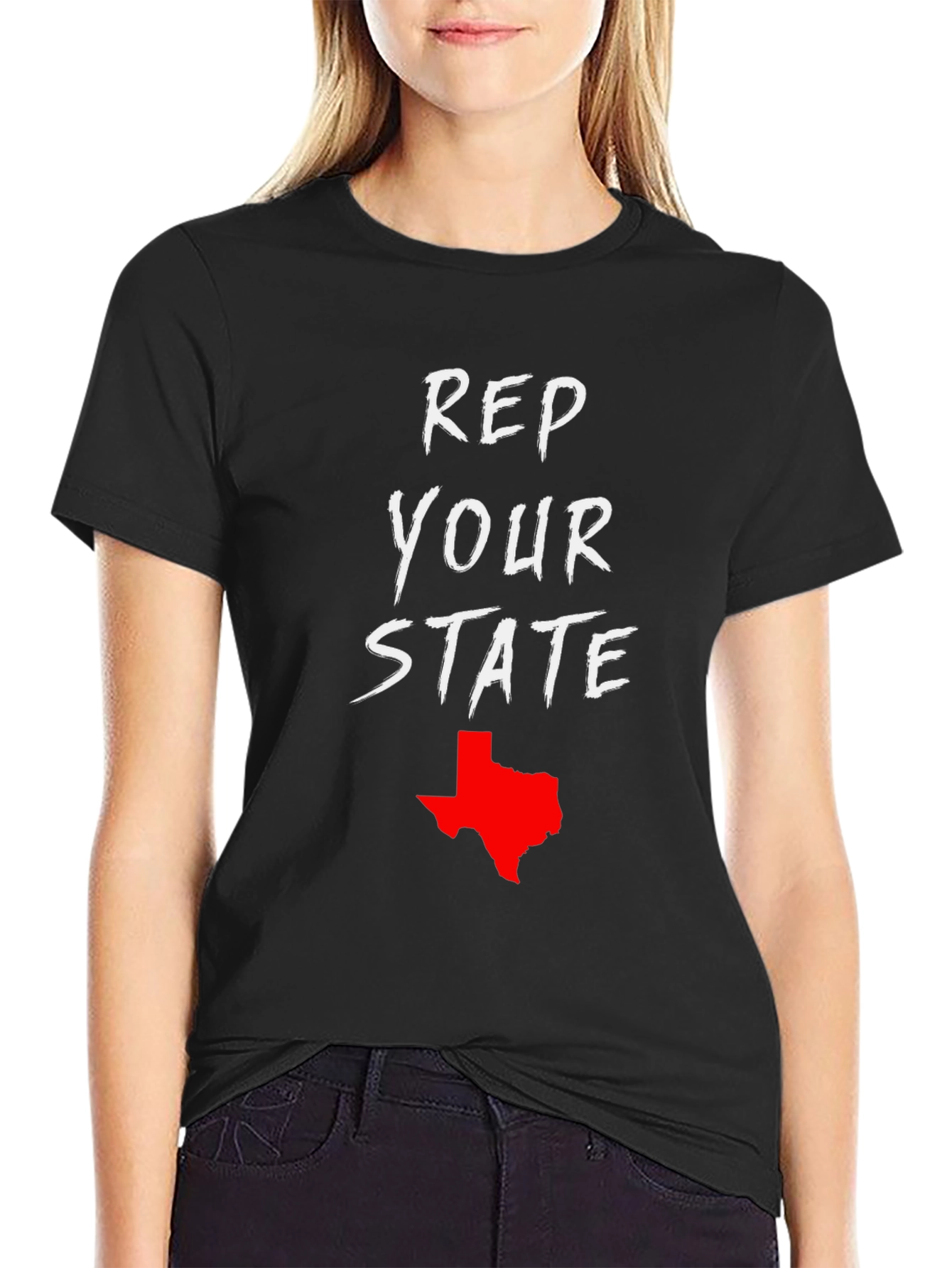 Black Rep Your State T-Shirt - Texas Pride Tee view 2