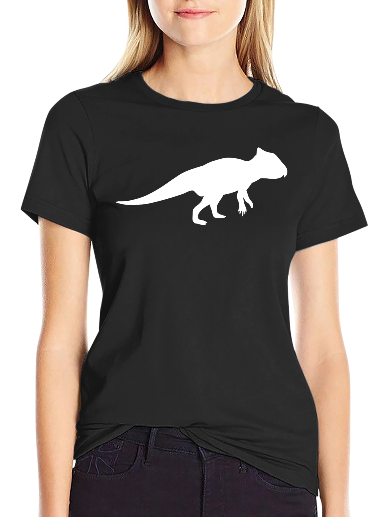 Black Dinosaur Graphic T-Shirt - Stylish Black Tee view 2