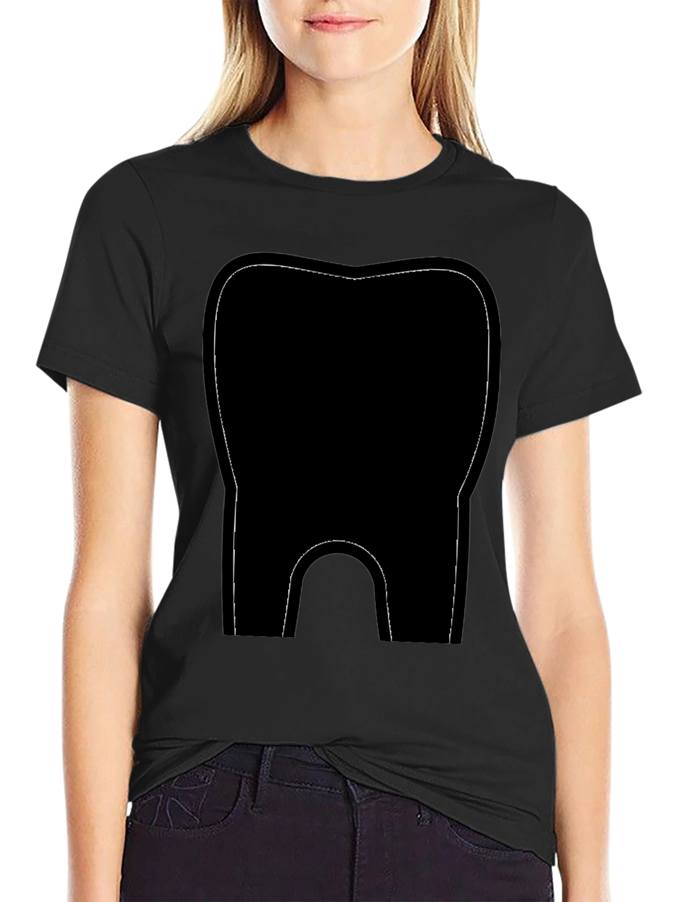 Black Black Tooth Graphic Tee - Dental Humor Shirt view 2