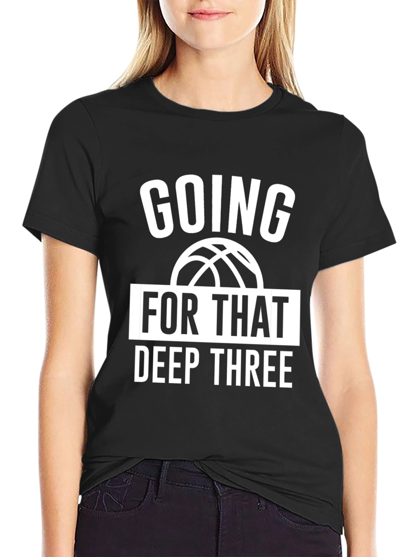 Black Going for That Deep Three T-Shirt view 2