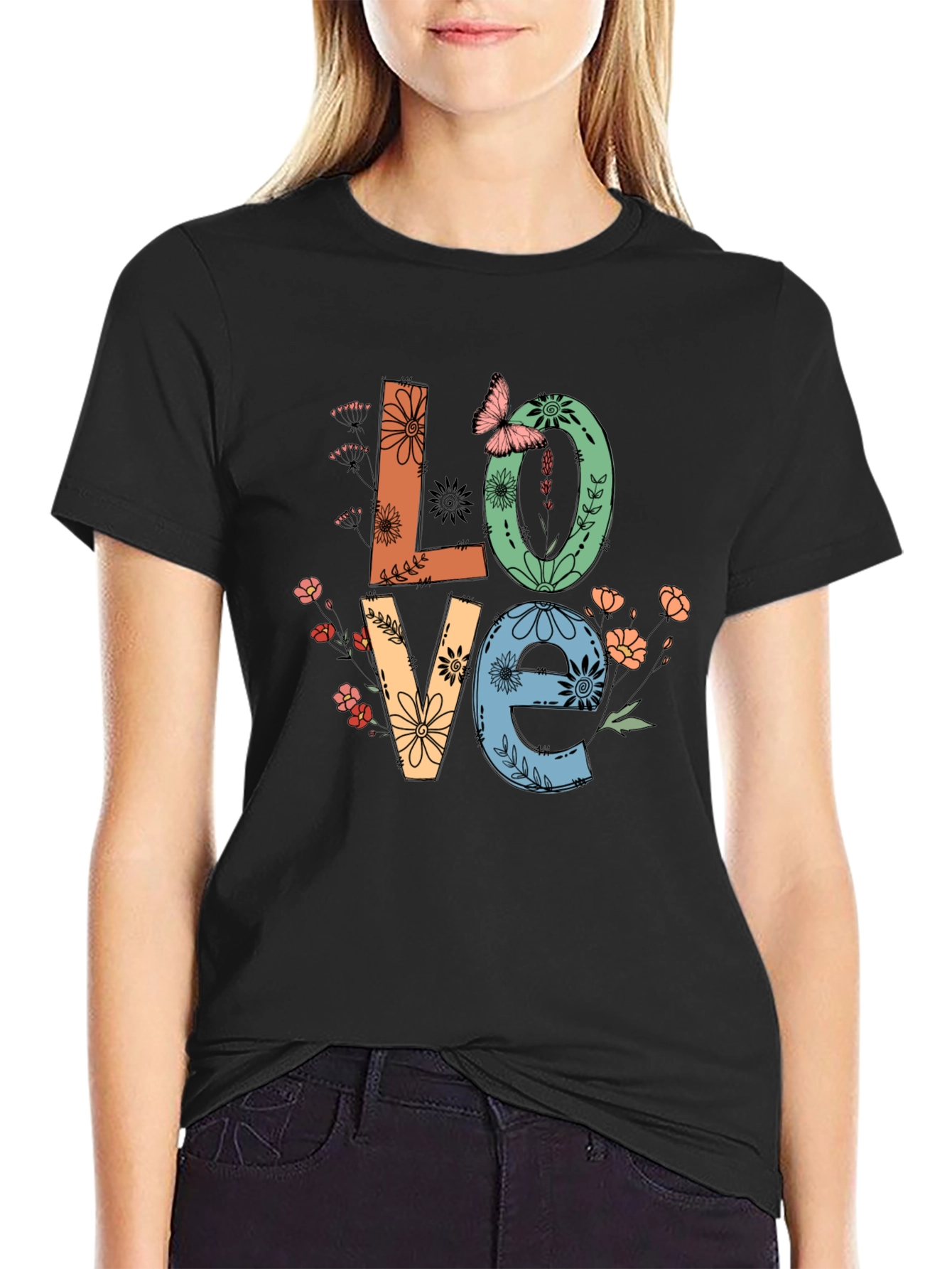 Floral Love Graphic Tee - Stylish Unisex T-Shirt - 2
