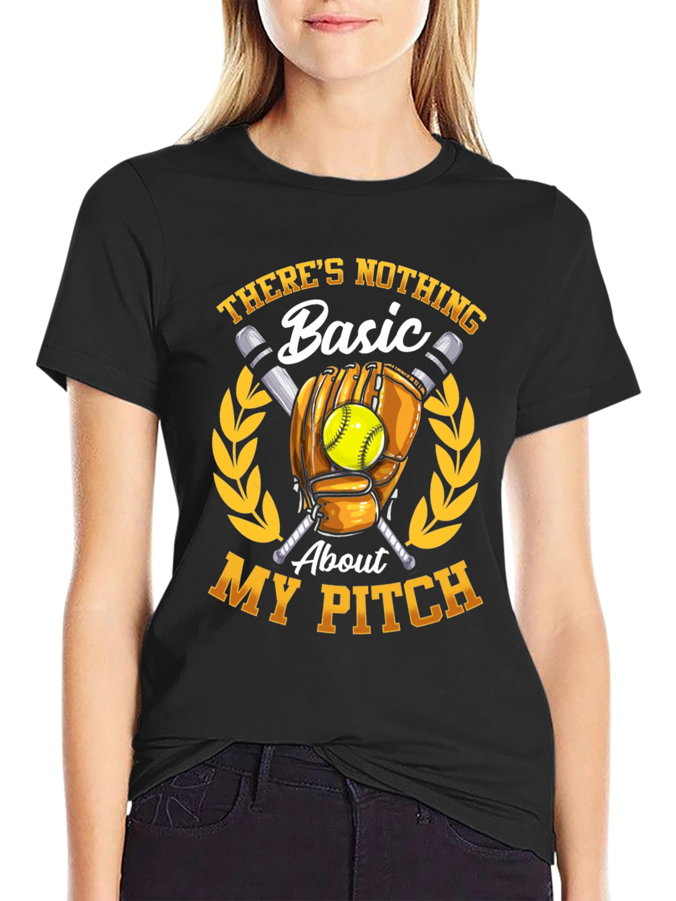 Black Nothing Basic About My Pitch T-Shirt view 2