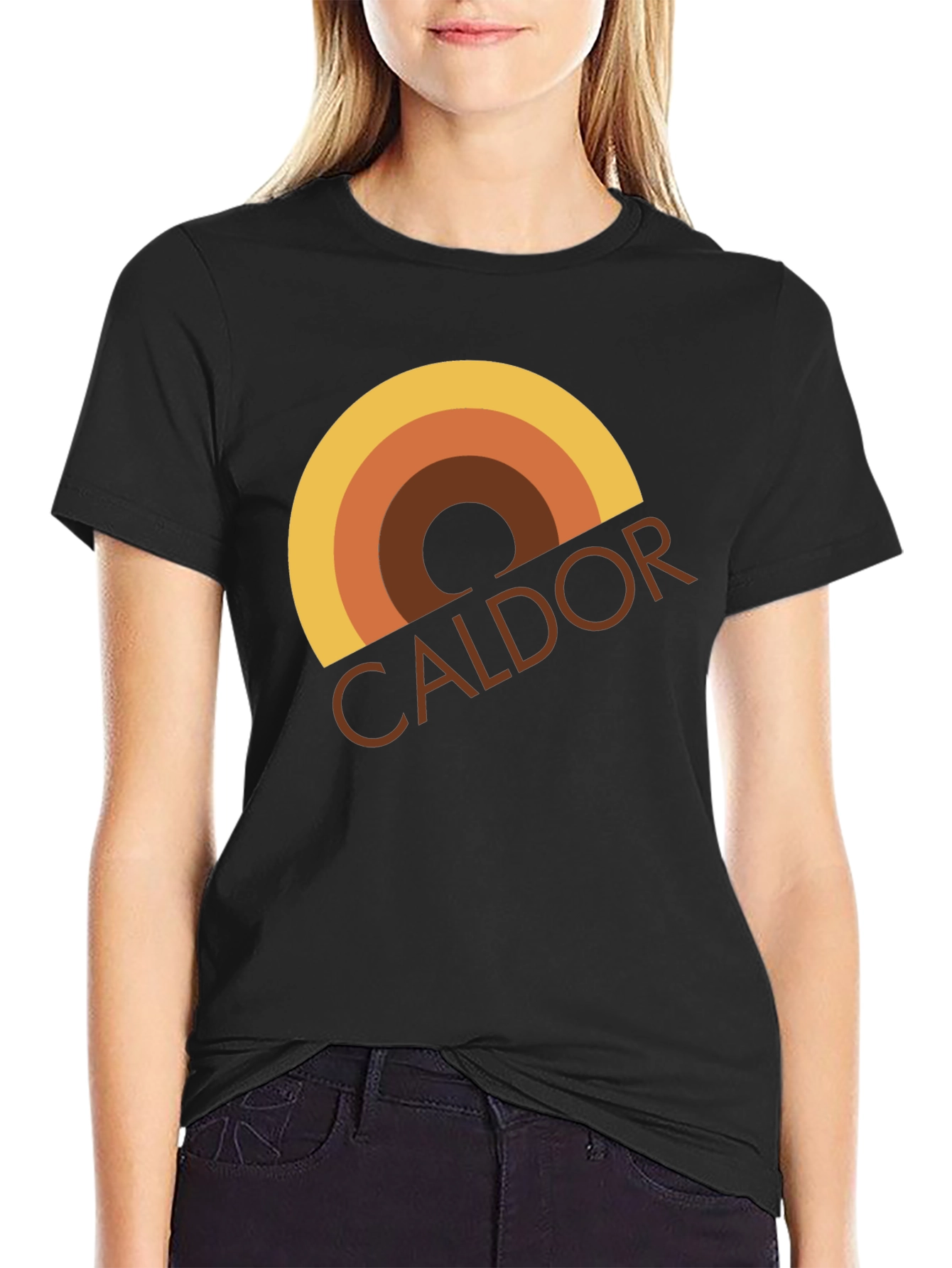 Black Retro Caldor Style T-Shirt view 2