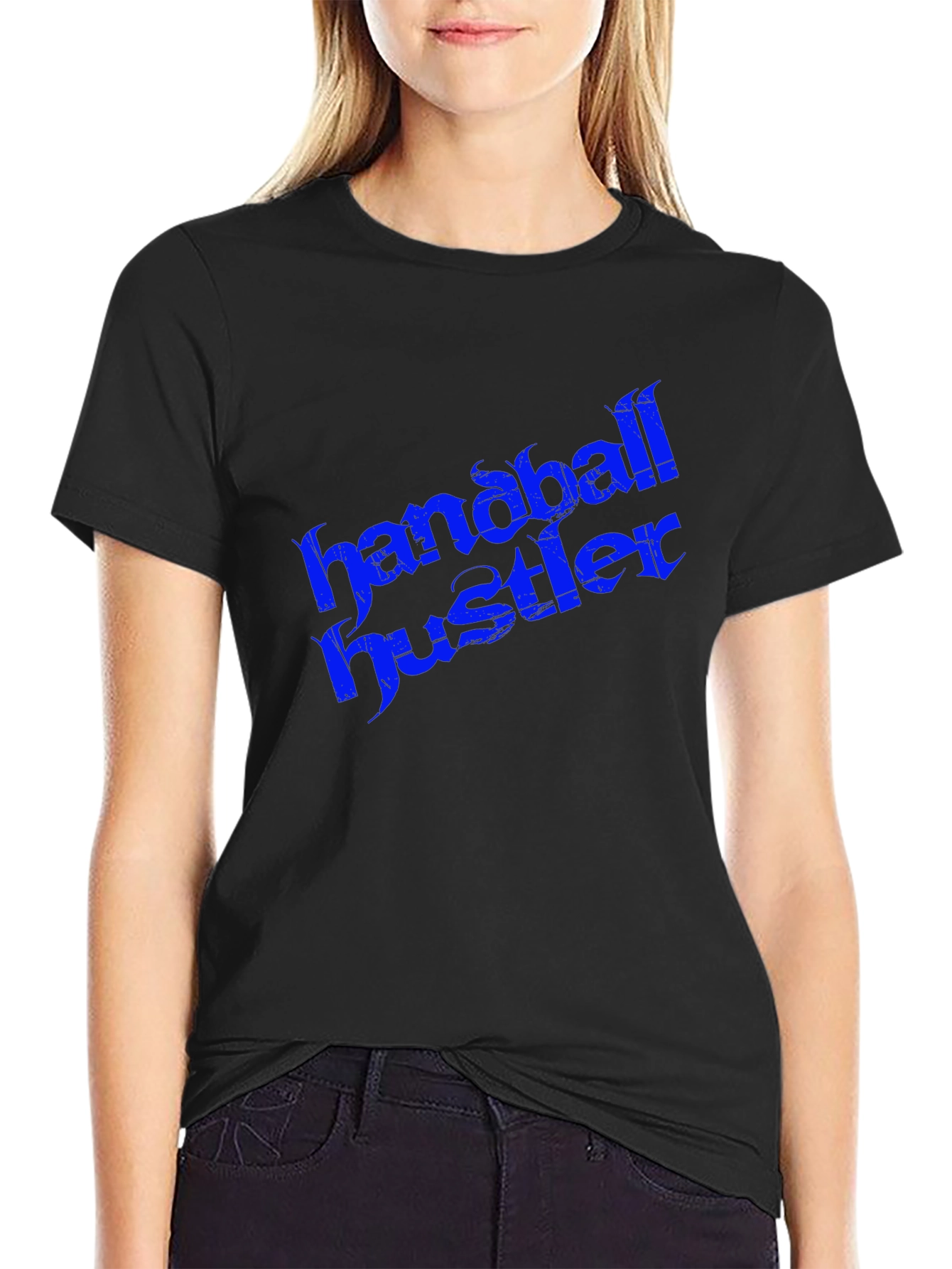 Black Handball Hustler Graphic Tee - Bold Streetwear Style view 2