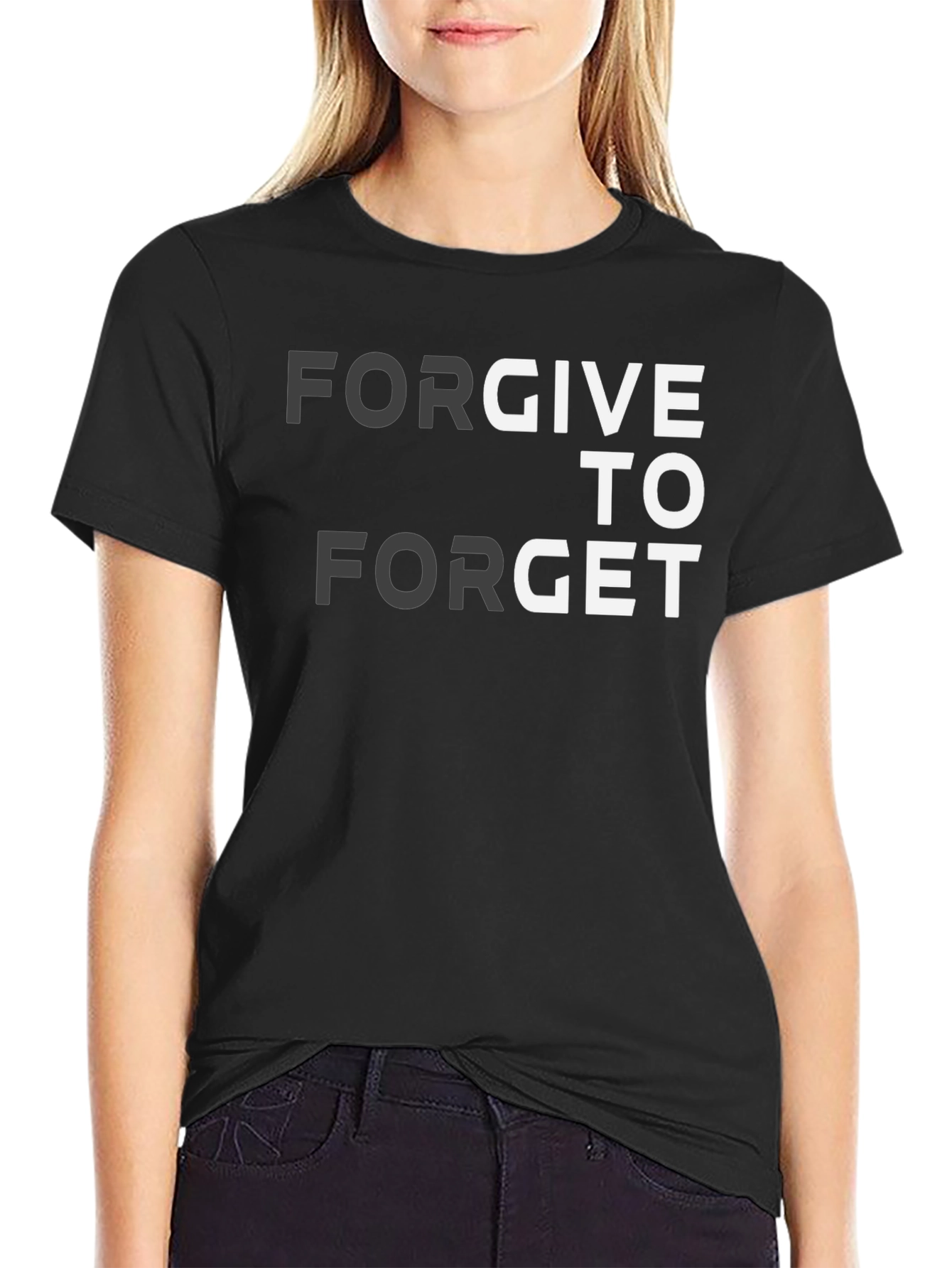 Black Forgive to Forget Graphic T-Shirt view 2