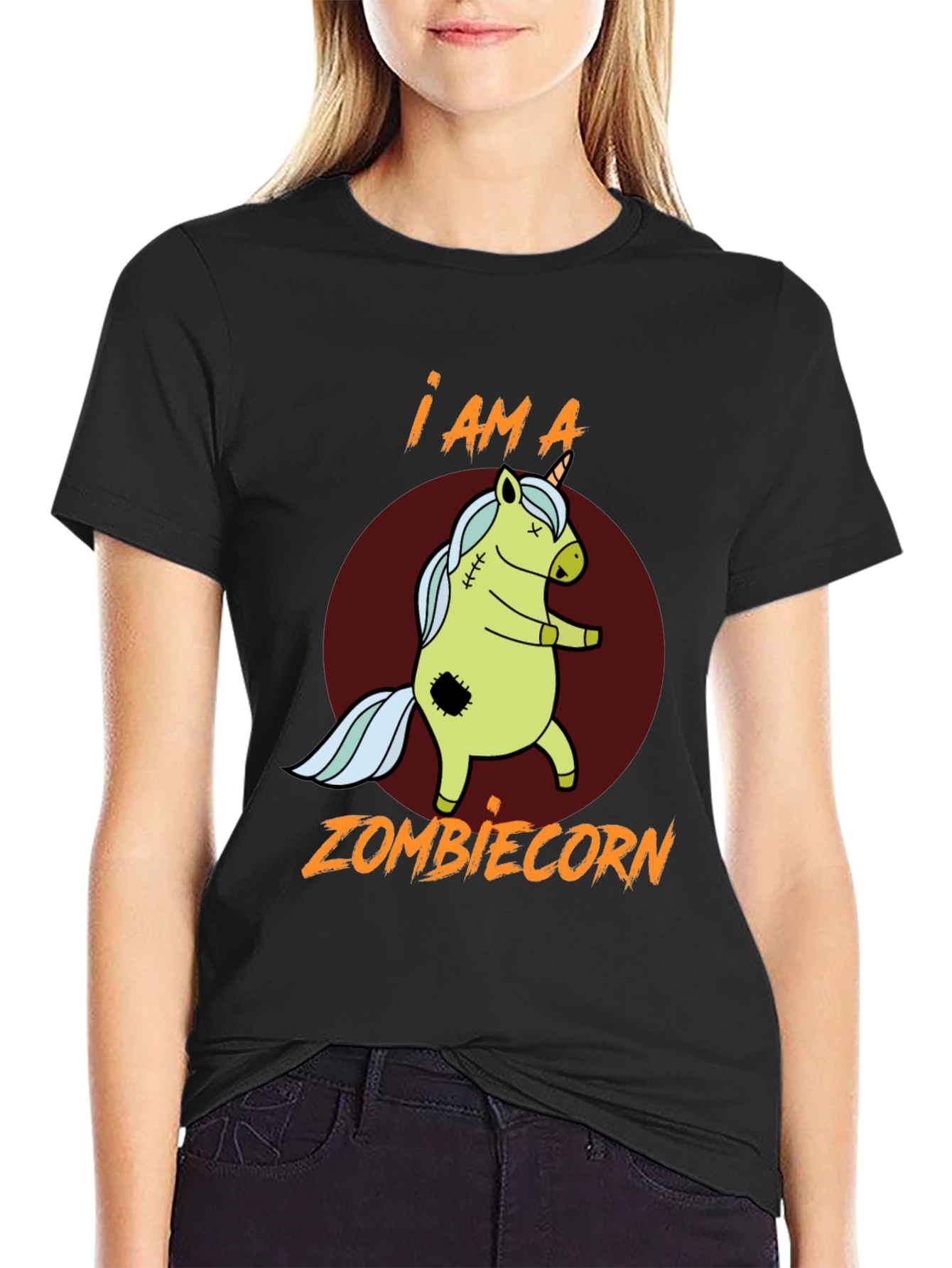 Black Zombiecorn T-Shirt - I am a Zombiecorn view 2