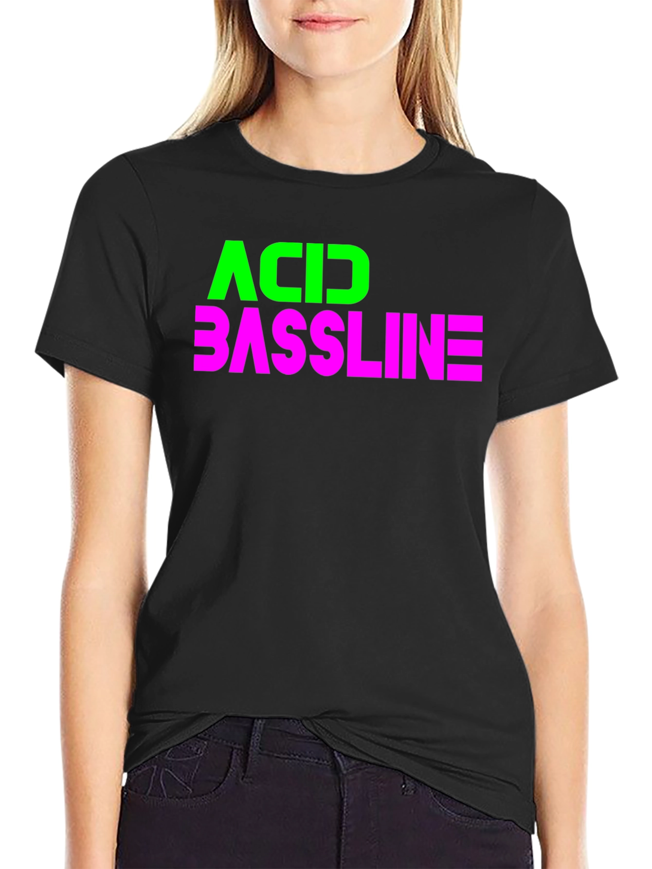 Black Acid Bassline Graphic Tee - Bold Statement Shirt view 2