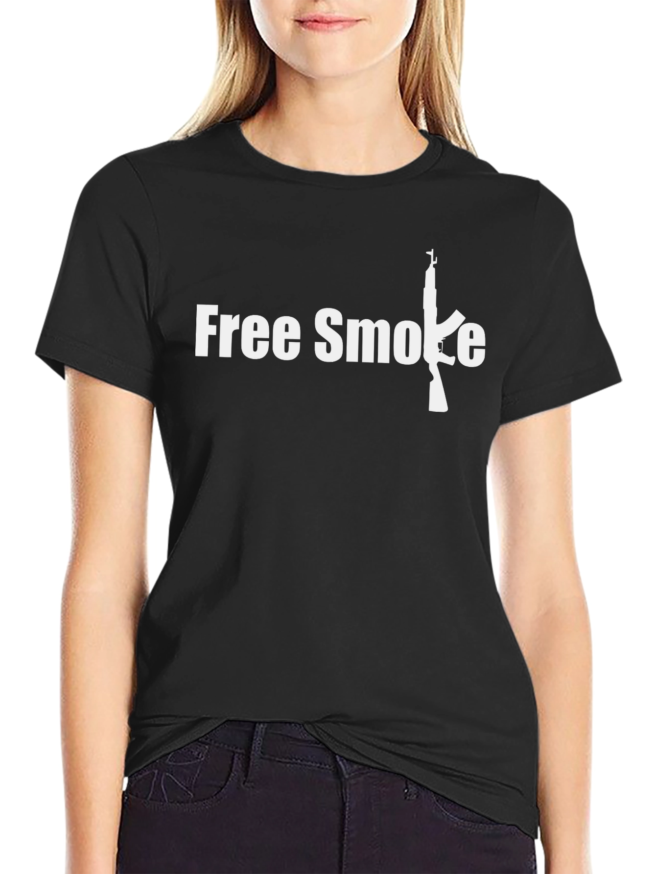 Black Free Smoke Graphic Tee - Bold Statement view 2