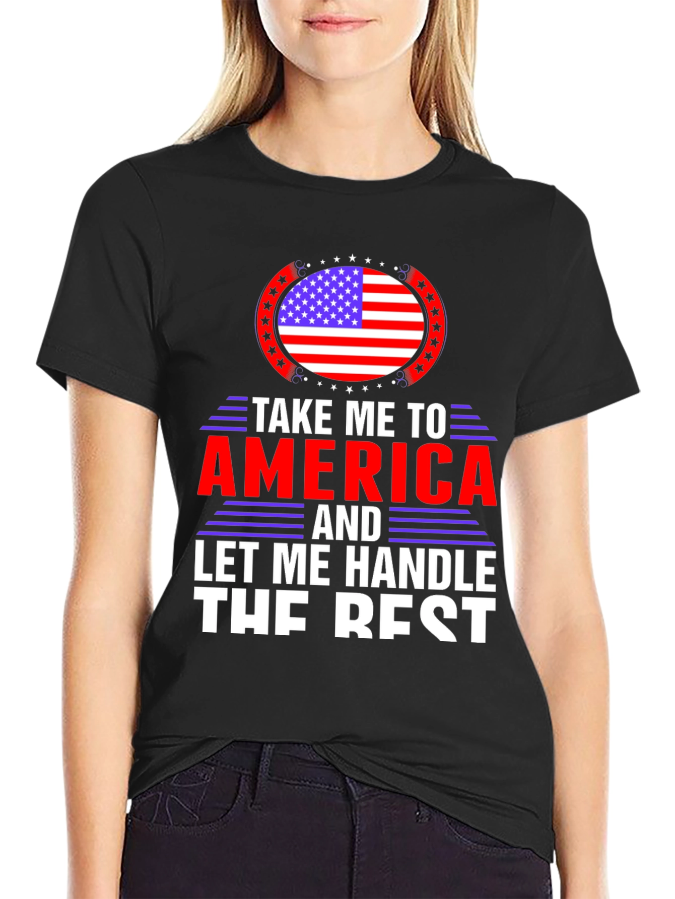 Black America Patriotic T-Shirt view 2