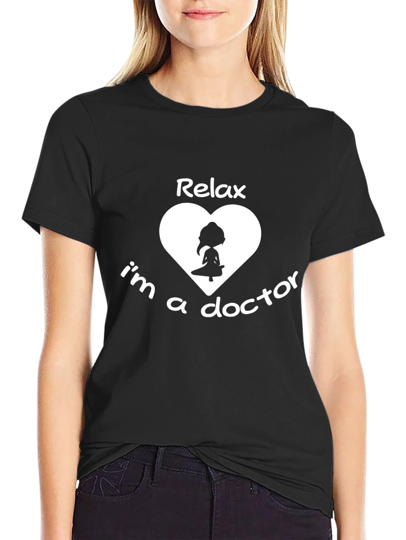 Black Relax I'm a Doctor T-Shirt | Novelty Medical Apparel view 2