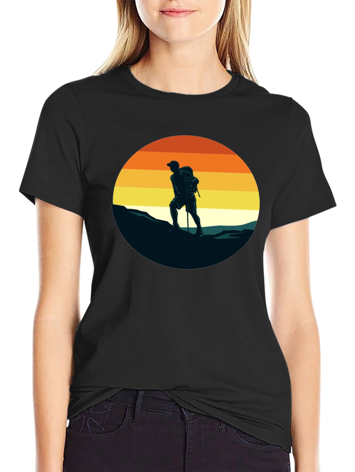 Black Hiking Adventure Graphic Tee - Black view 2