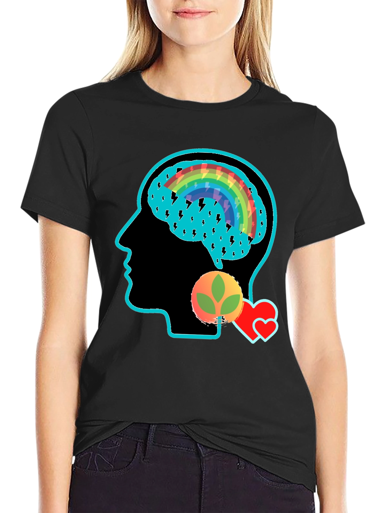Black Creative Mind Graphic Tee - Black T-Shirt view 2
