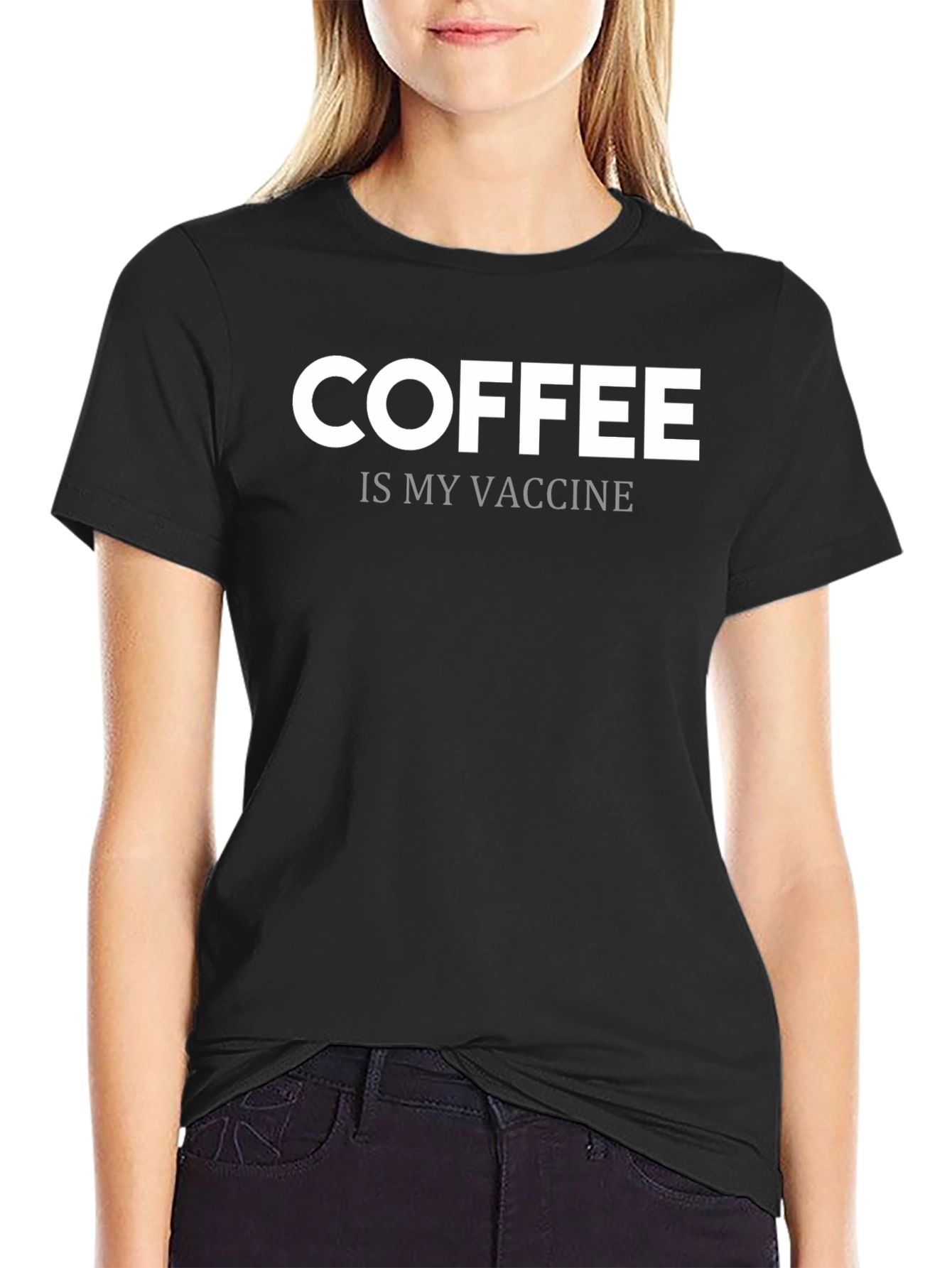 Black Coffee is My Vaccine T-Shirt - Sarcastic Graphic Tee view 2