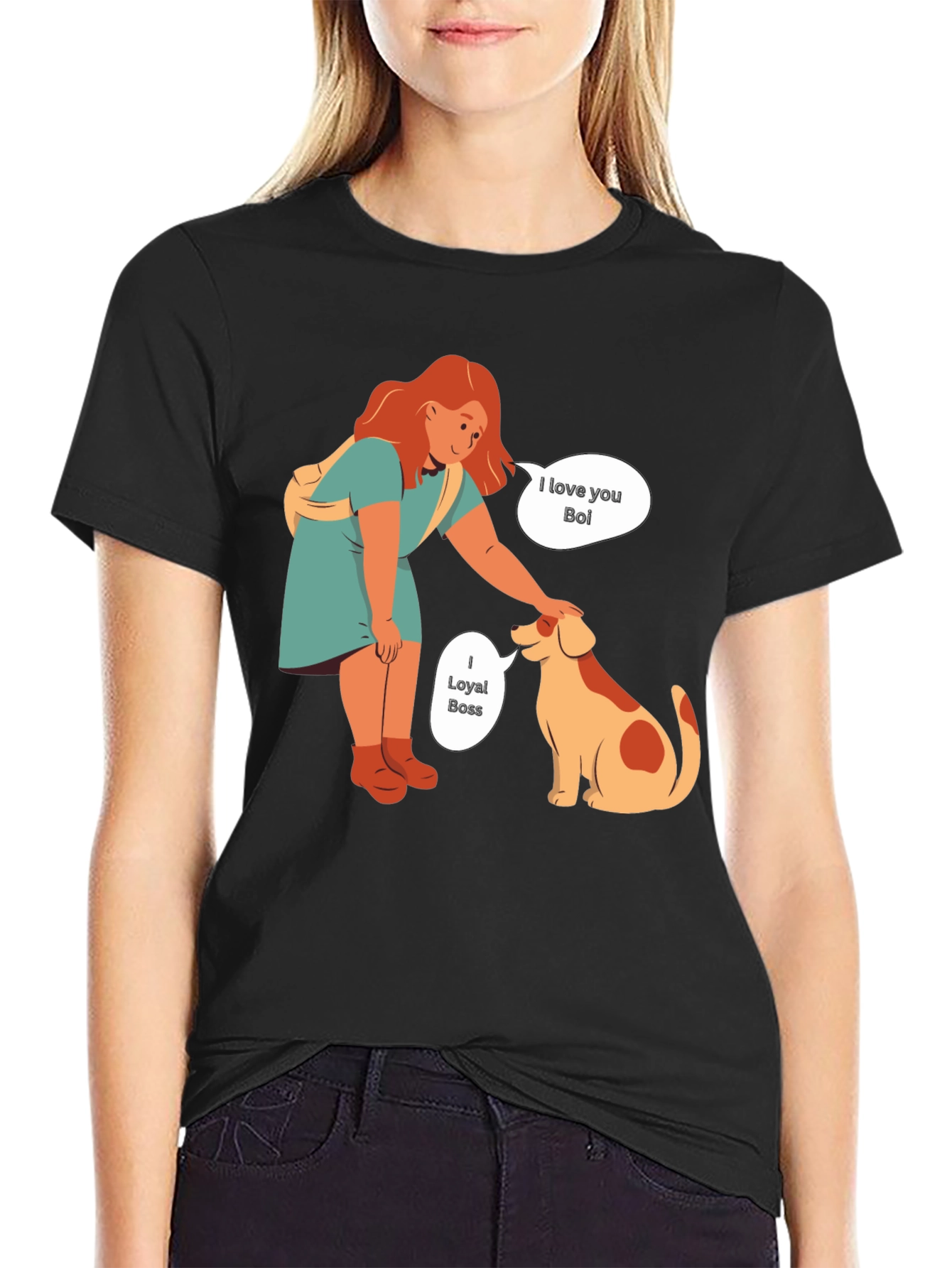 Black Loyal Boss Dog T-Shirt view 2