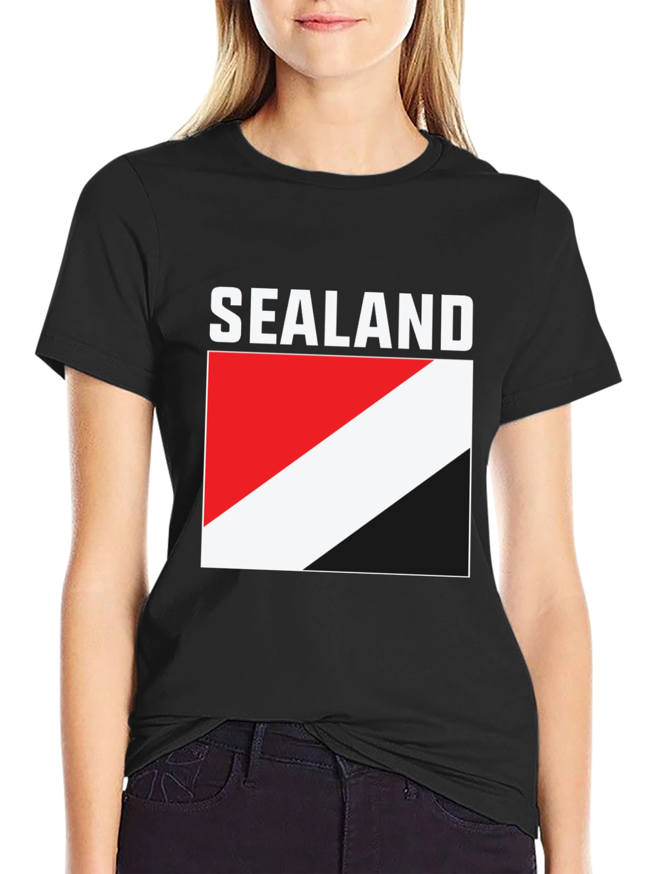Black Principality of Sealand Flag T-Shirt view 2