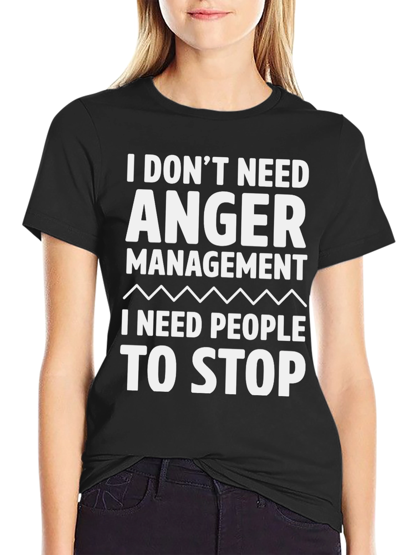 Black Funny Anger Management T-Shirt - Stop Annoying People! view 2