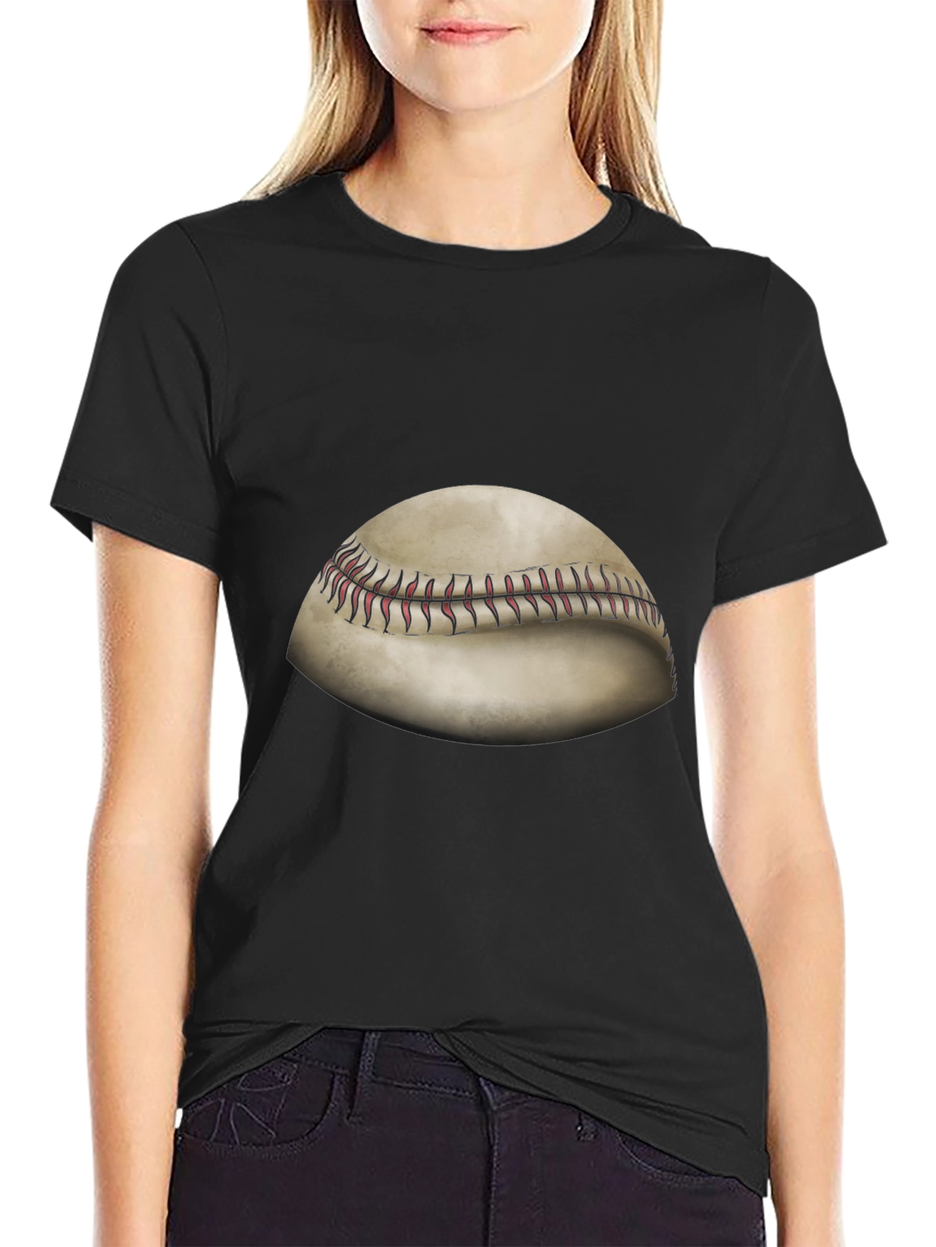 Black Baseball Graphic Tee - Classic Sportswear view 2