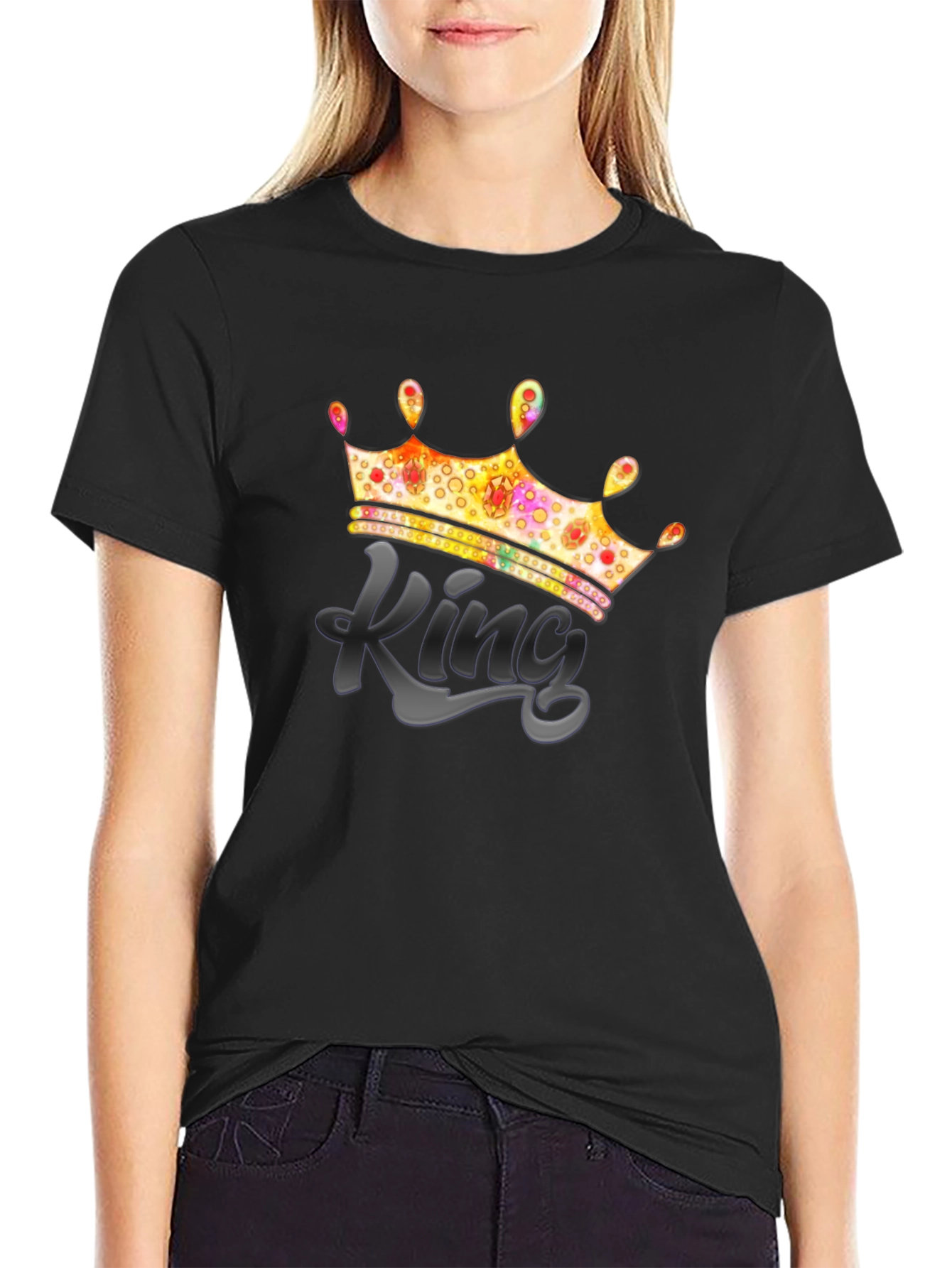 Black King Crown Graphic T-Shirt - Men's Tee view 2