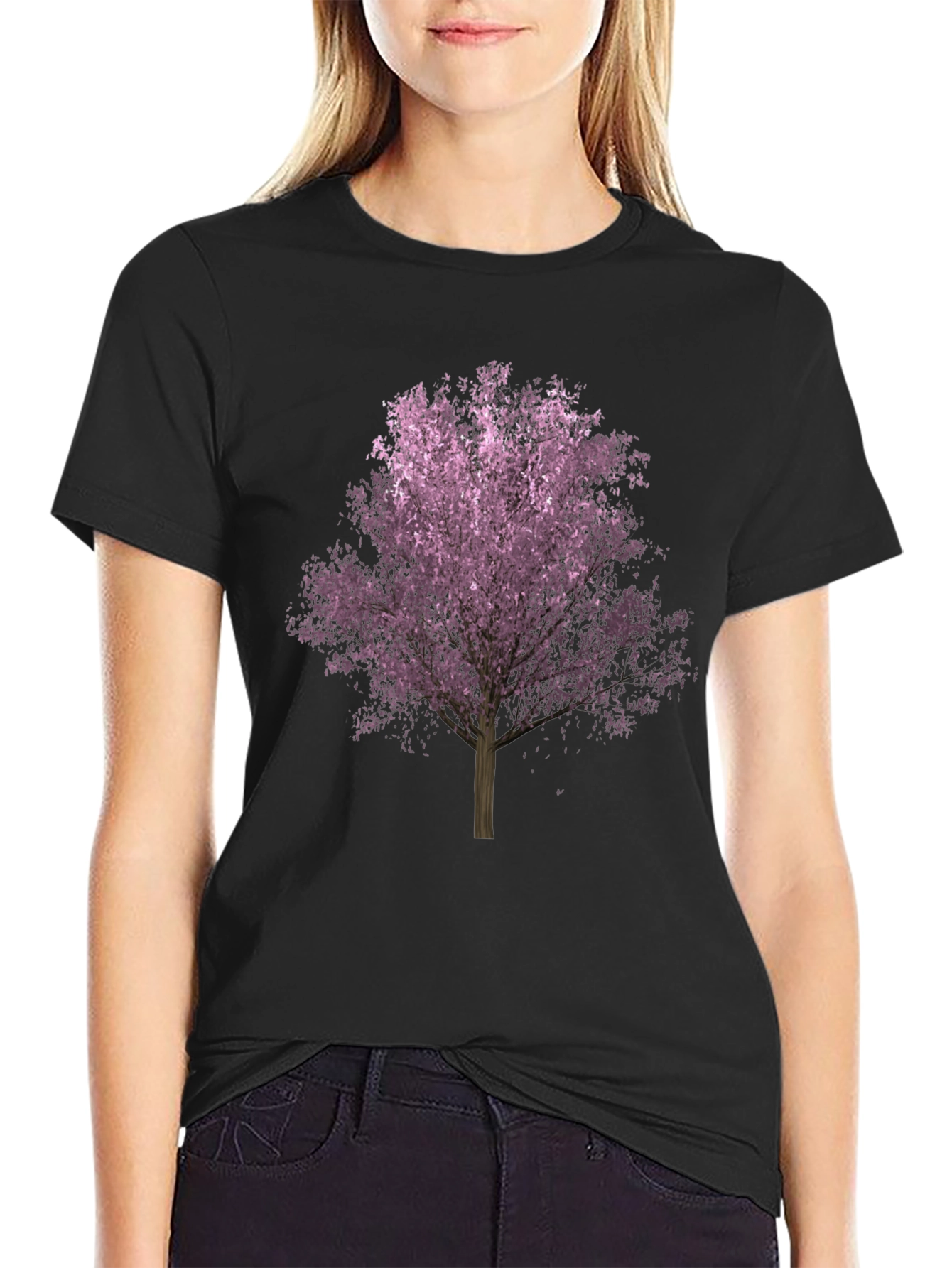 Black Blossom Tree Graphic T-Shirt - Men's Black Tee view 2