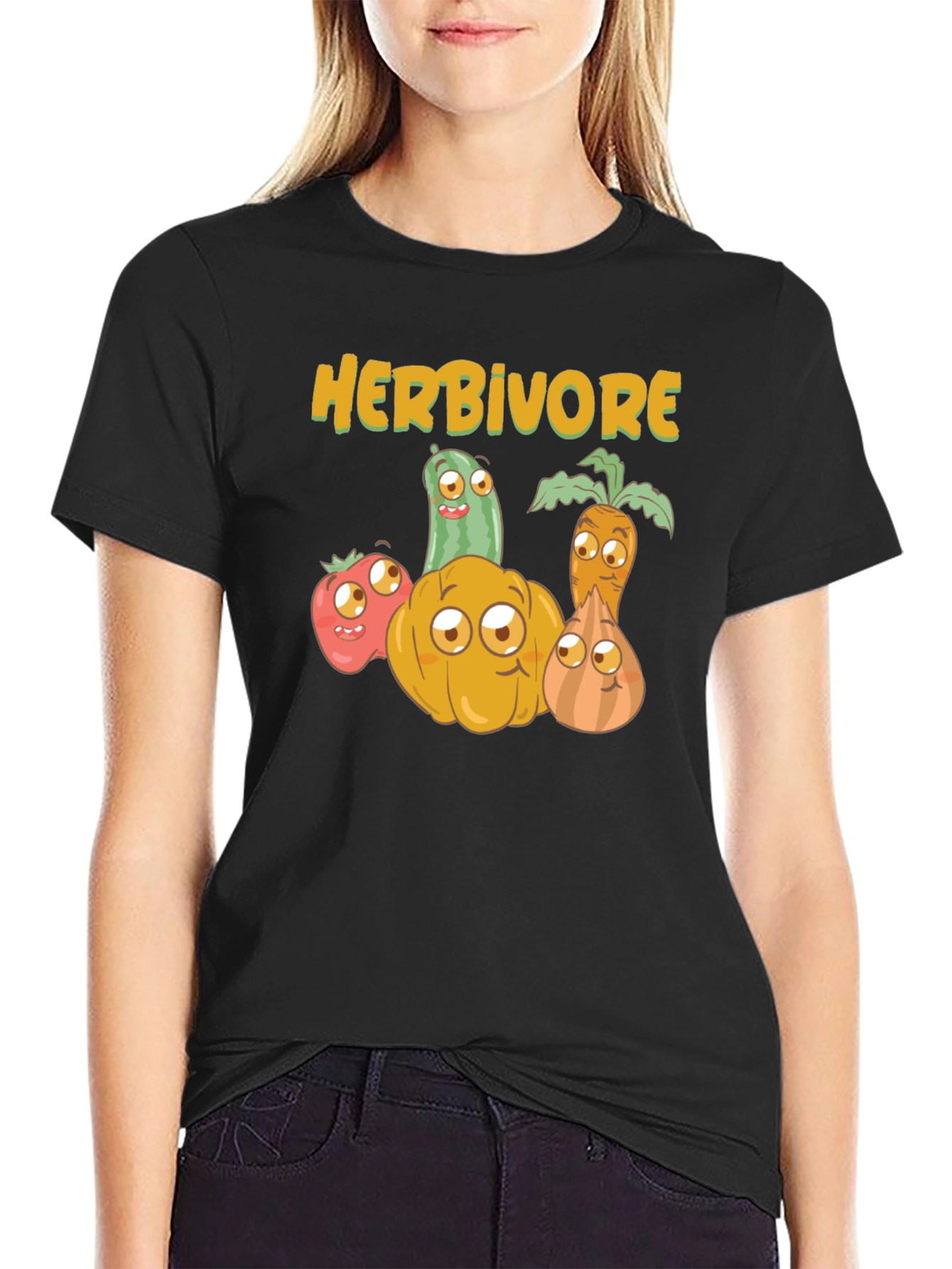Herbivore Vegan T-Shirt - Cute Vegetable Design - 2