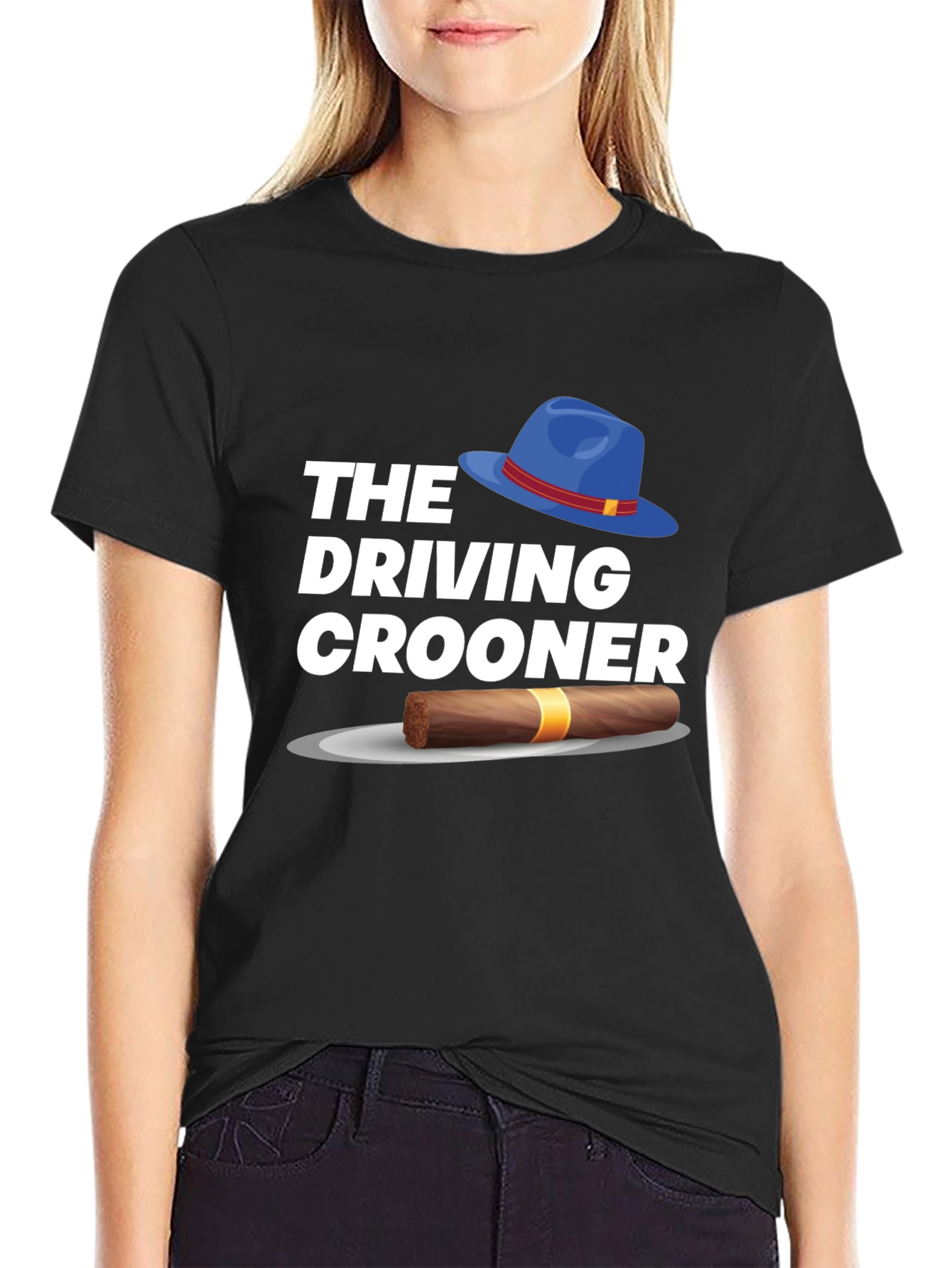 Black The Driving Crooner Graphic T-Shirt view 2