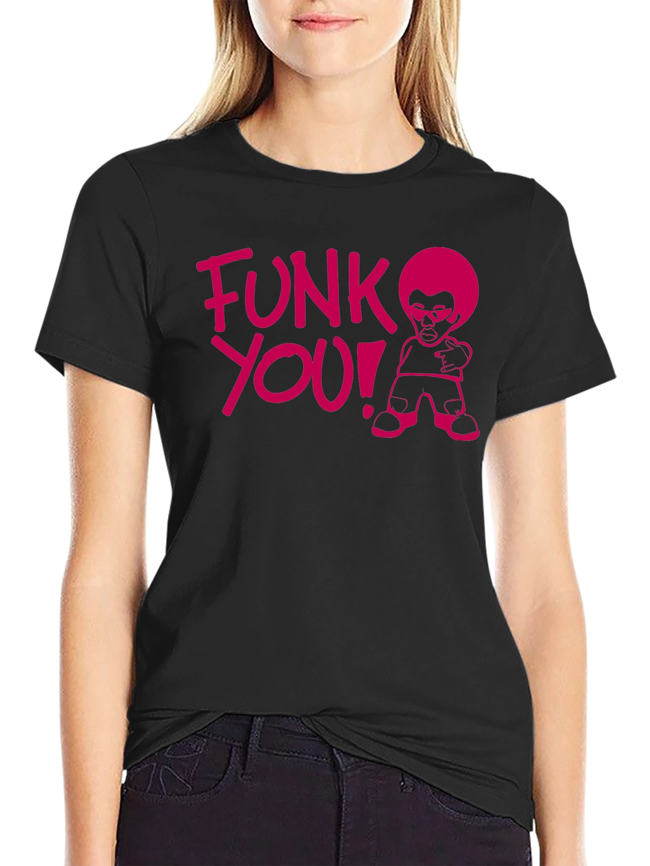 Black Funk You! Graphic Tee - Black Cotton T-Shirt view 2
