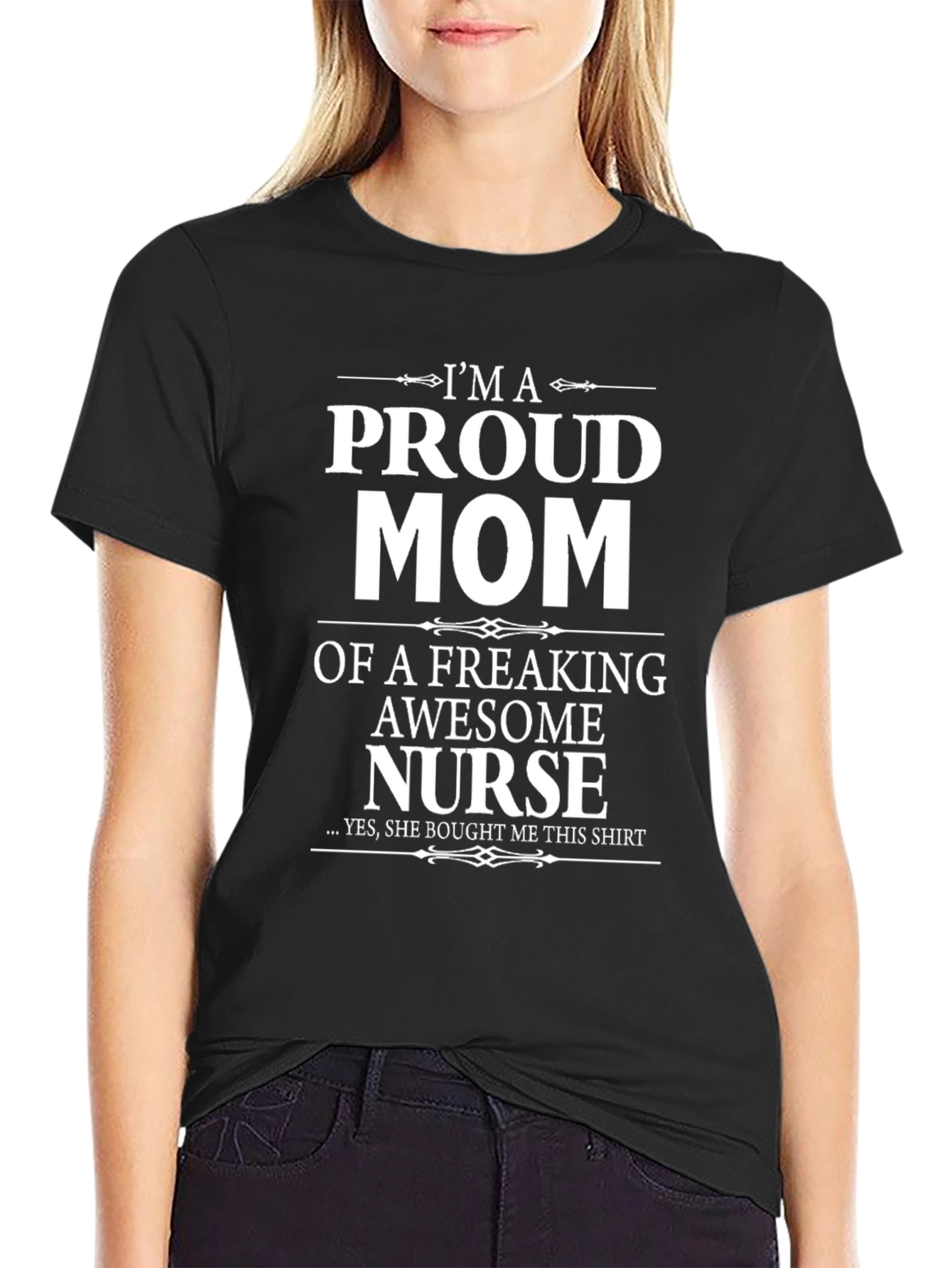 Proud Mom of Awesome Nurse Graphic T-Shirt - 2