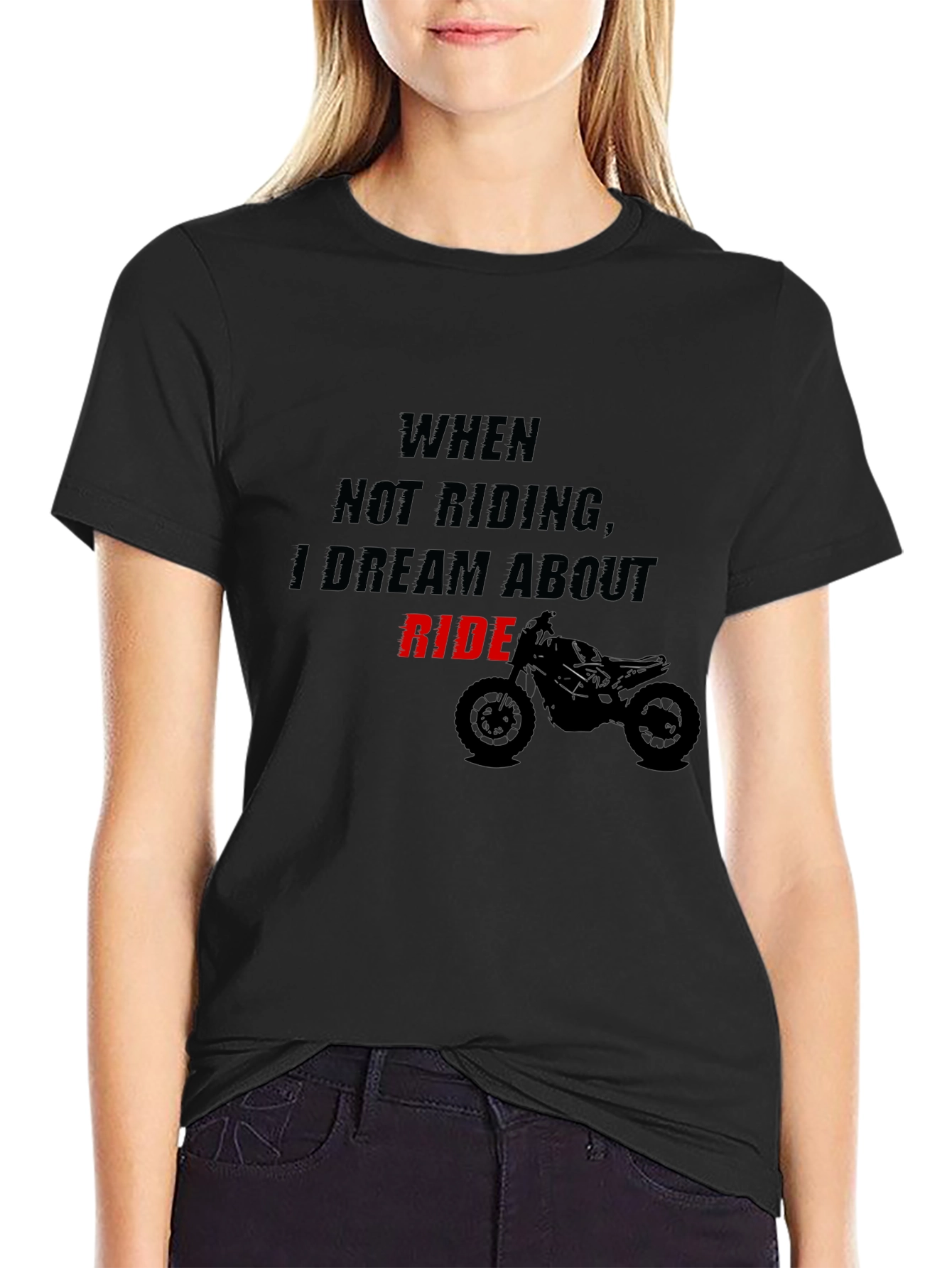 Black Motorcycle Ride Dream Graphic Tee view 2