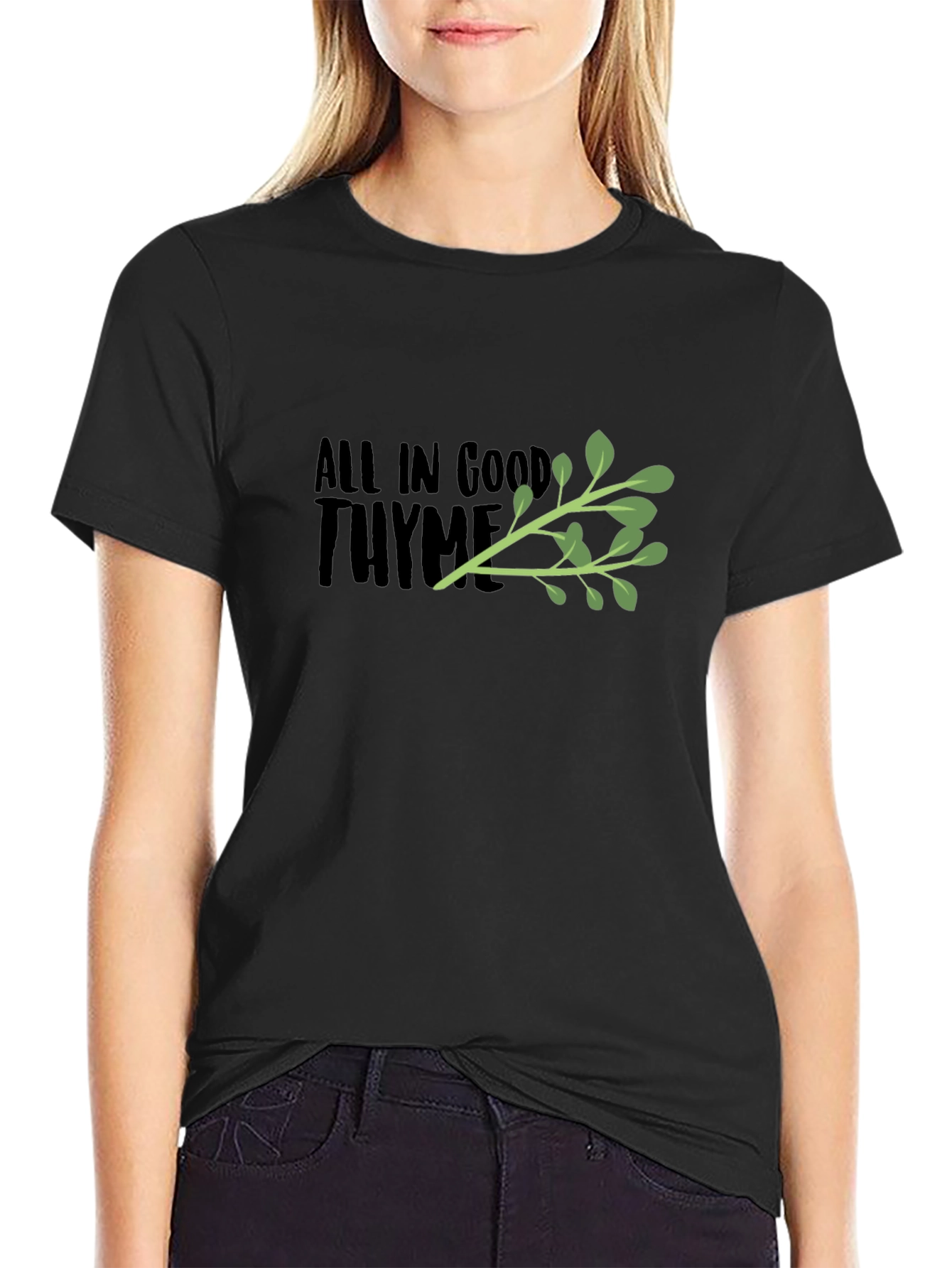 Black All in Good Thyme Graphic Tee view 2