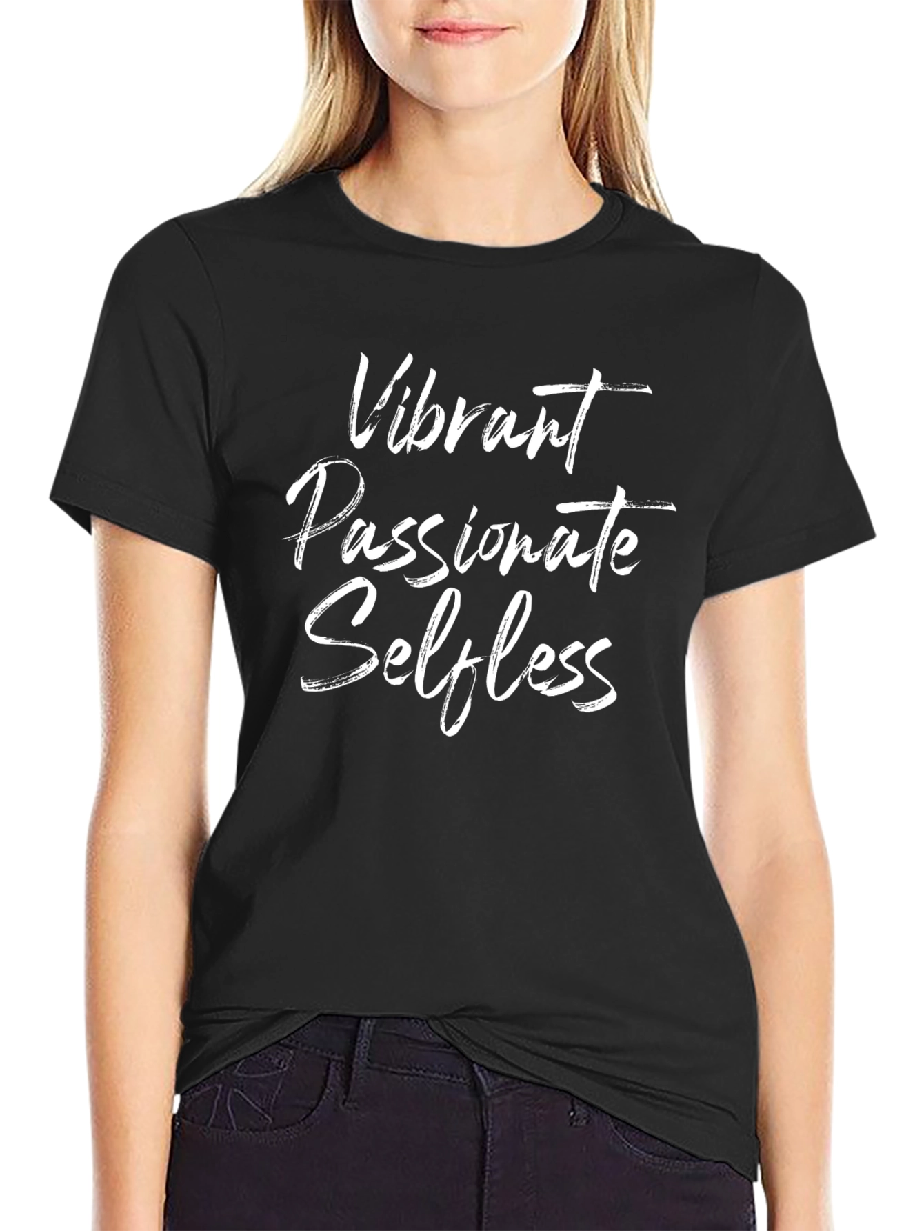 Black Vibrant Passionate Selfless Graphic T-Shirt view 2