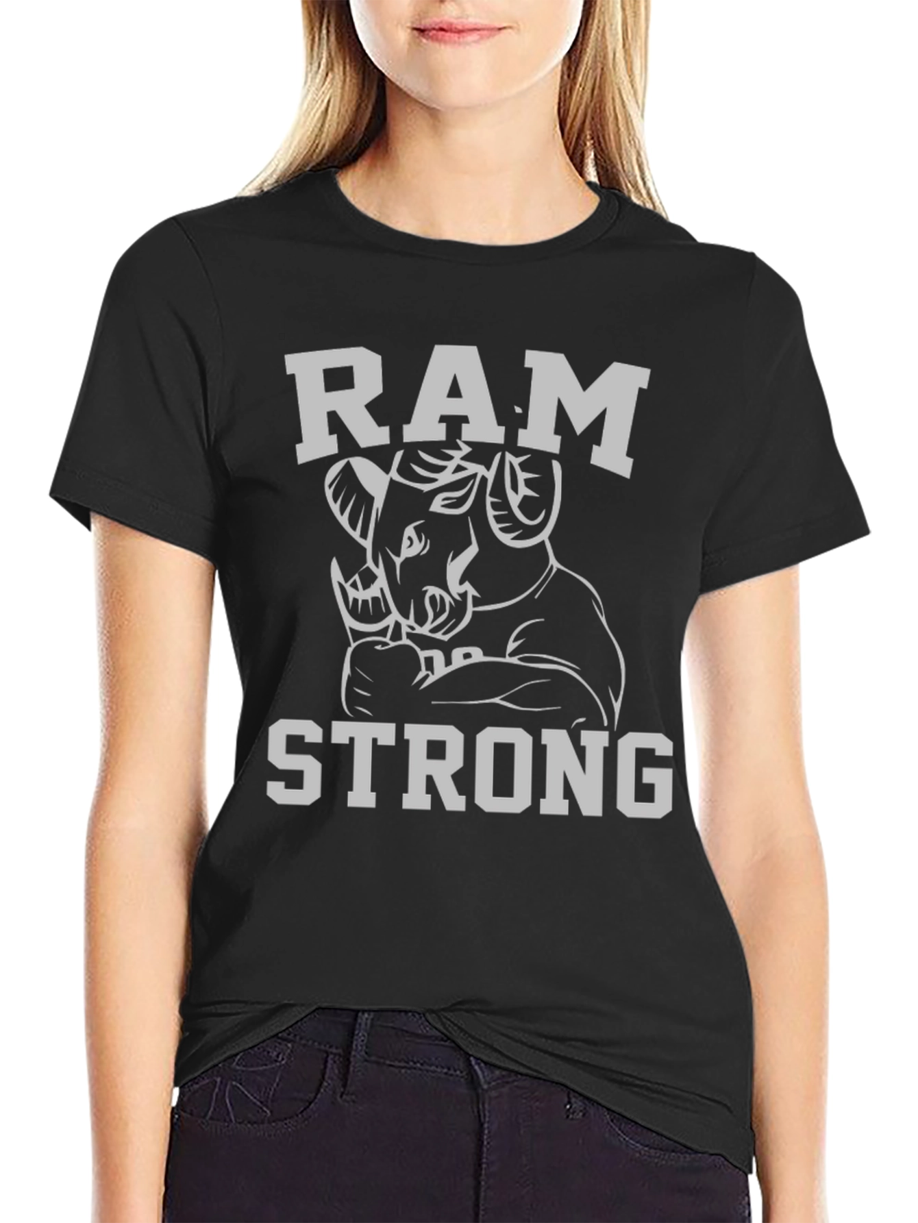 Black Ram Strong Graphic T-Shirt - Black view 2