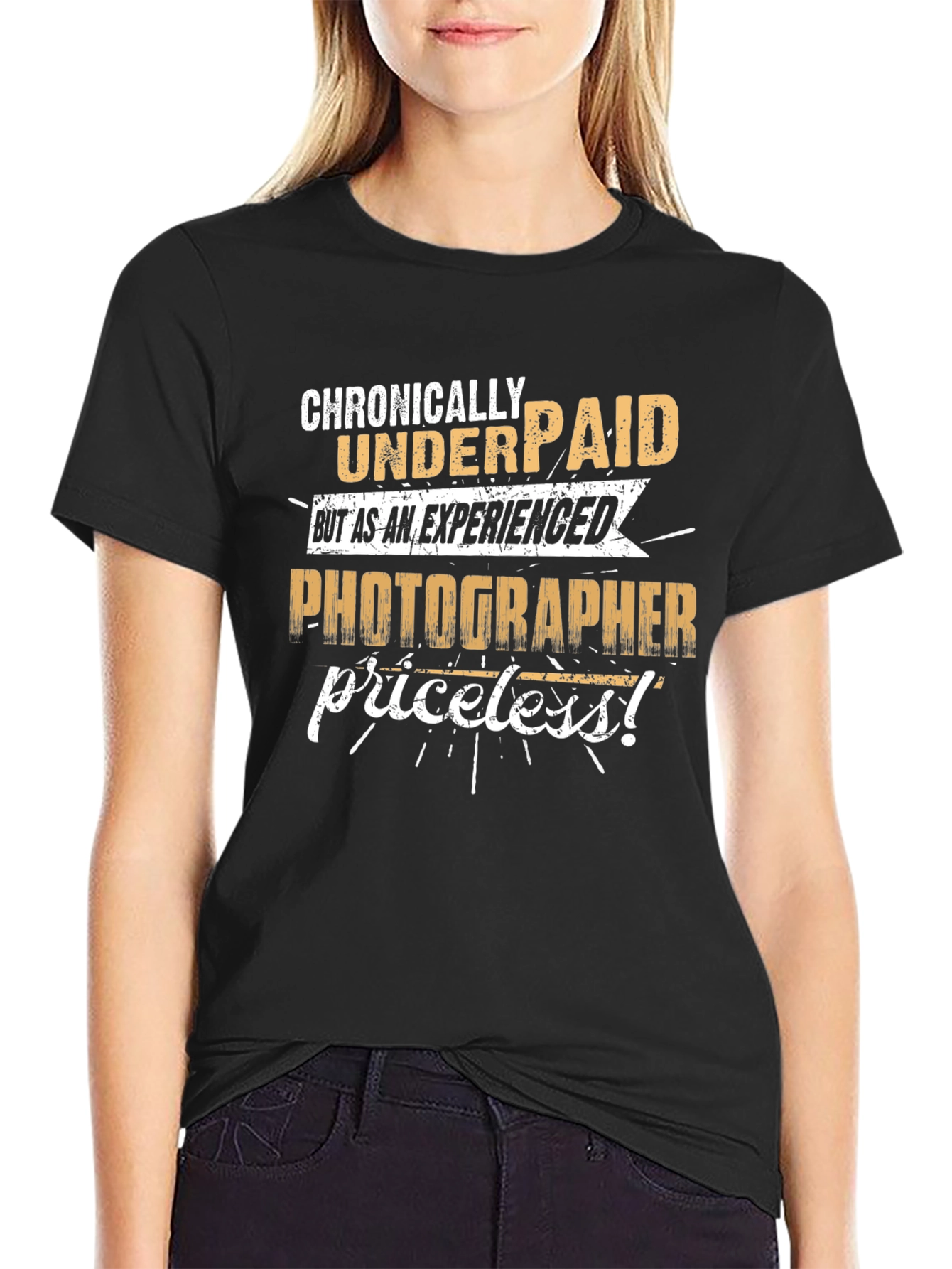 Black Chronically Underpaid Photographer T-Shirt view 2