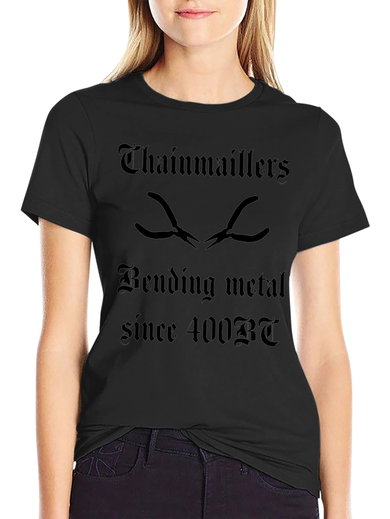 Black Chainmaille Bending Metal Since 400BT T-Shirt view 2
