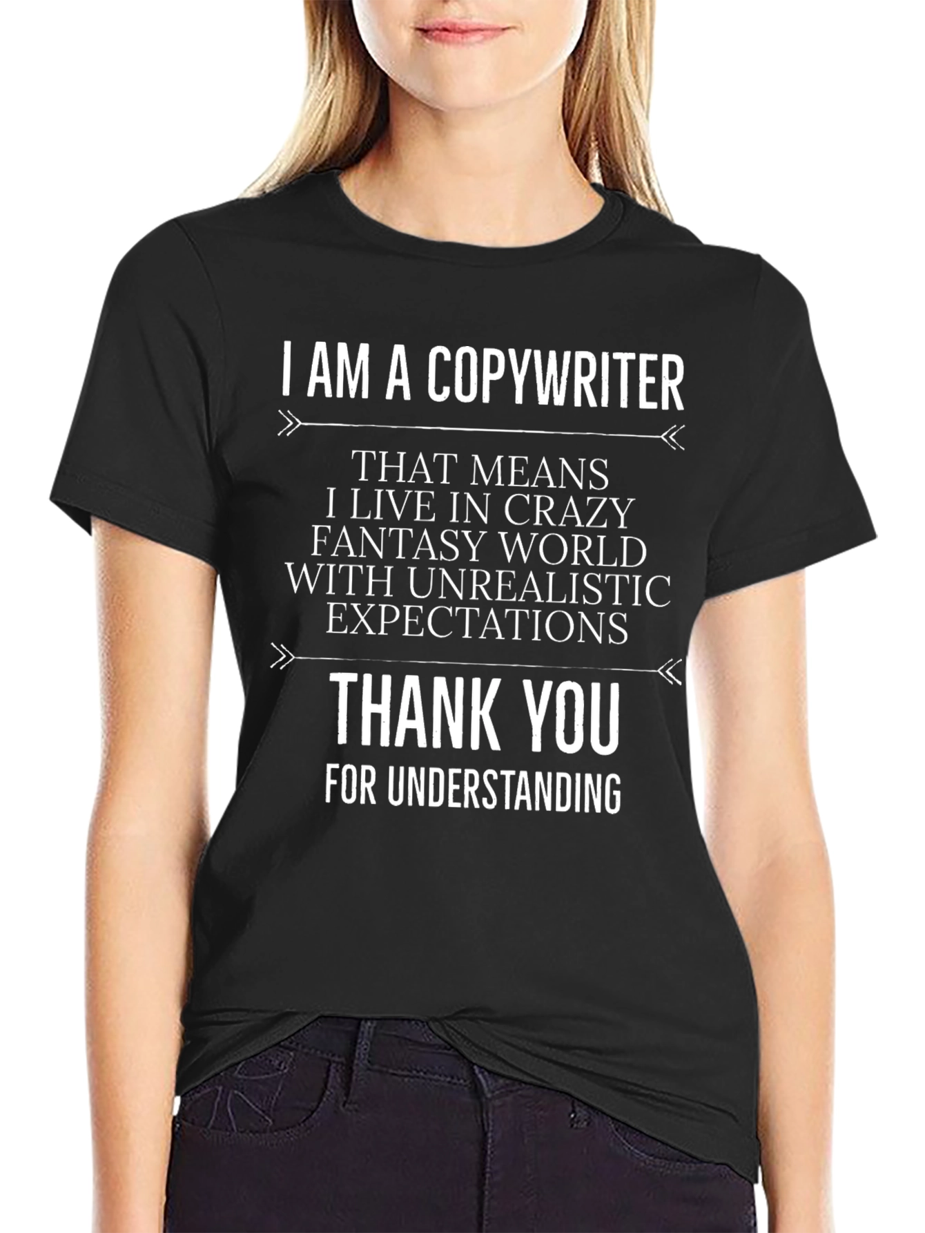 Black Copywriter T-Shirt - Crazy Fantasy World Tee view 2