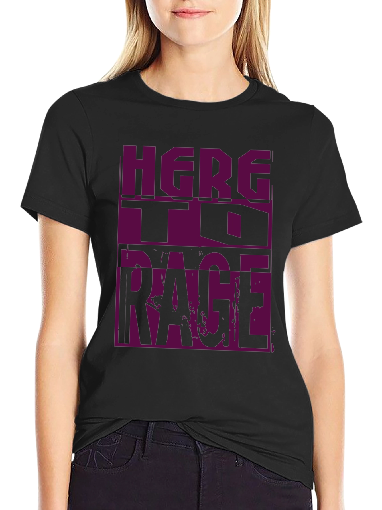 Black Here To Rage Graphic T-Shirt view 2