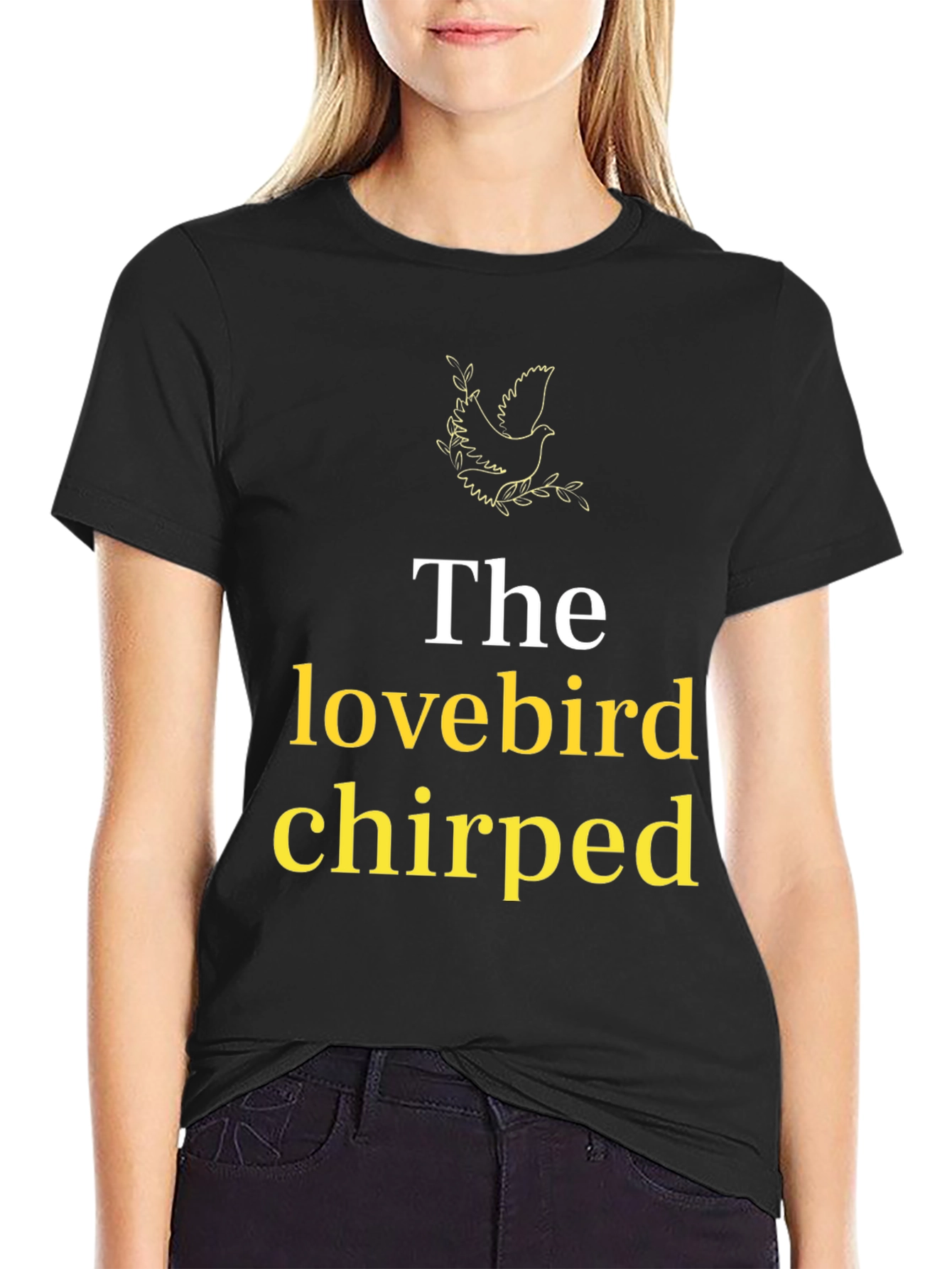 Black The Lovebird Chirped T-Shirt - Soft Cotton Blend view 2