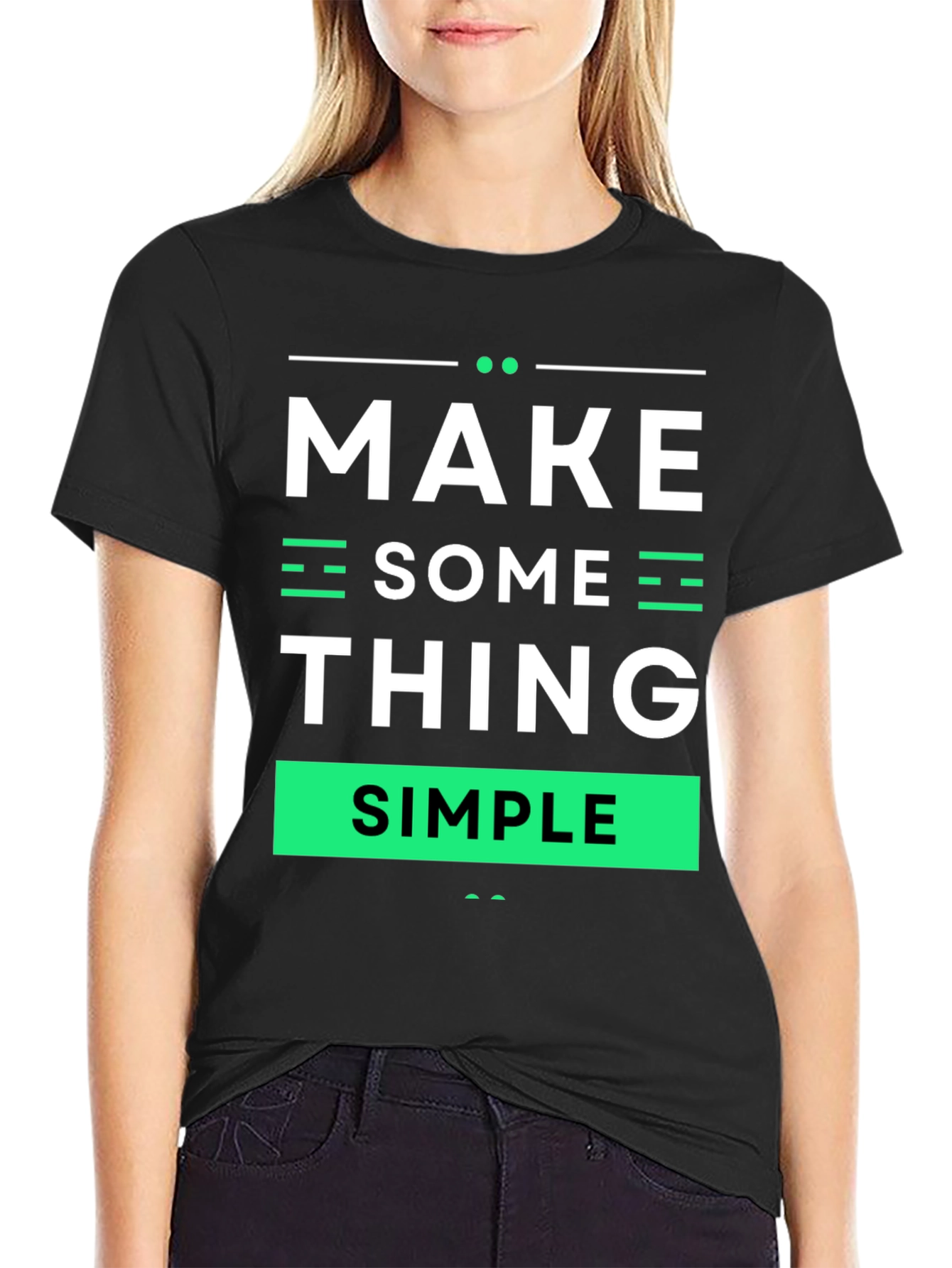 Black Make Something Simple Graphic Tee view 2