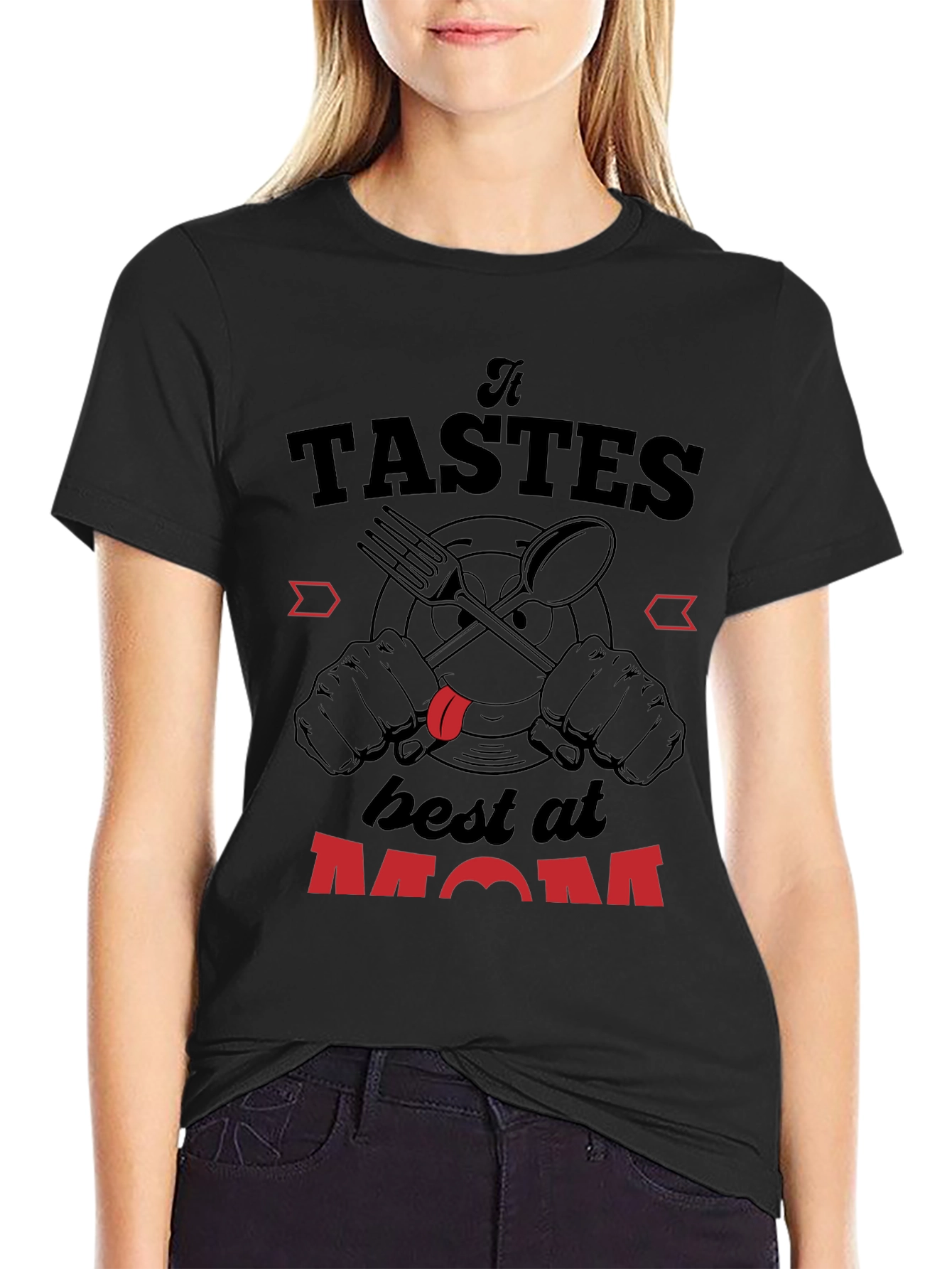 Black Taste Best at Mom Black Graphic Tee view 2