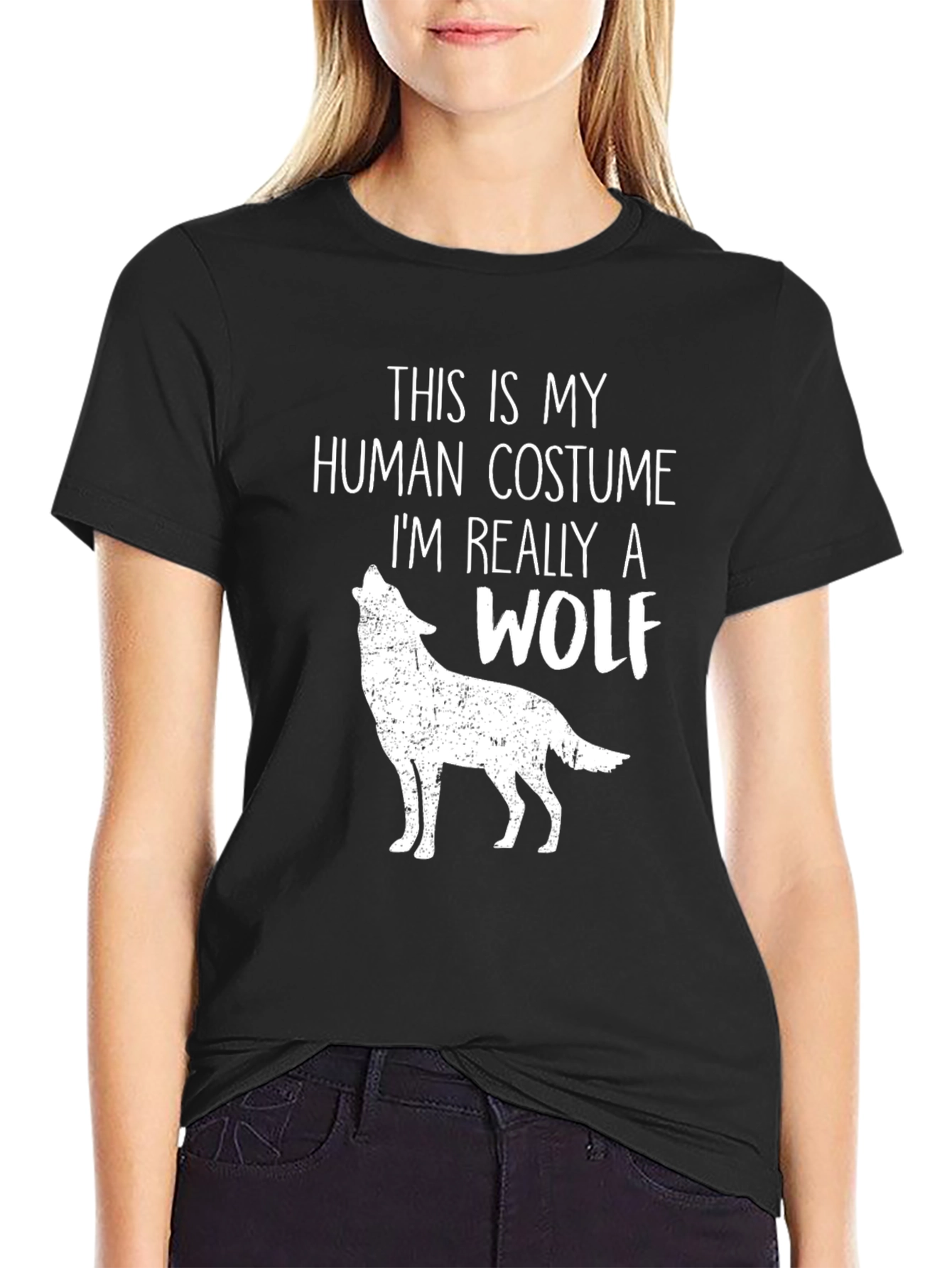 Human Costume Wolf T-Shirt - Funny Halloween Tee - 2