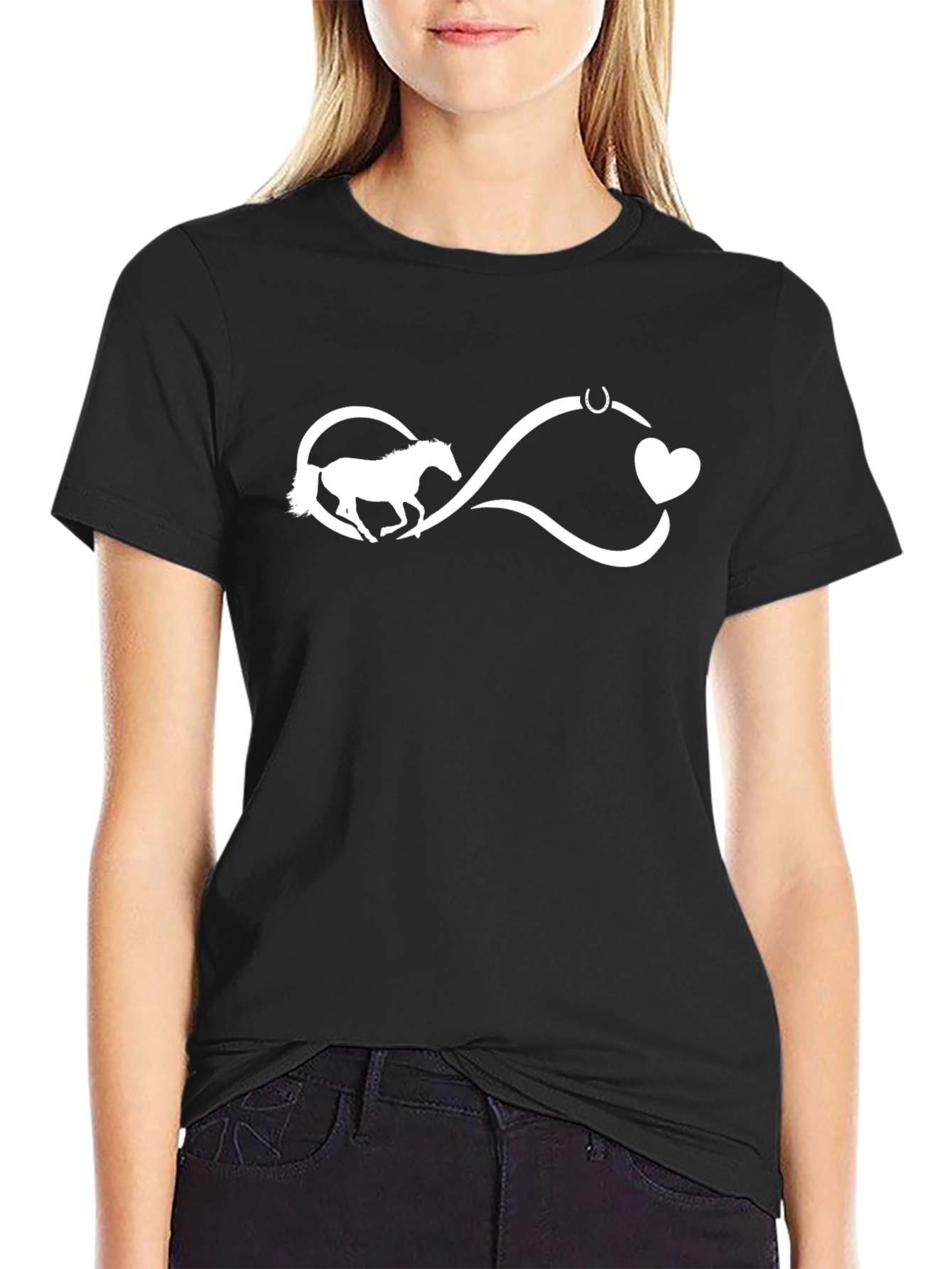 Black Horse Lover Infinity Heart Tee view 2