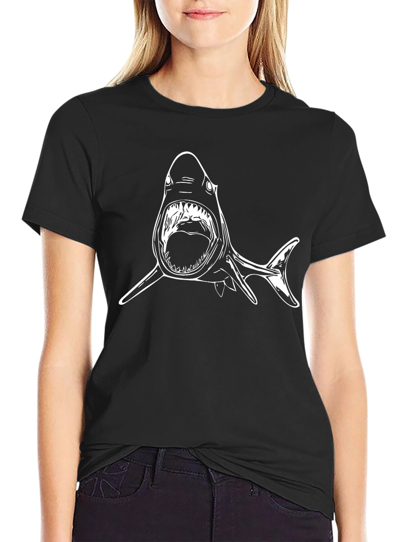 Black Shark Graphic Tee - Black view 2