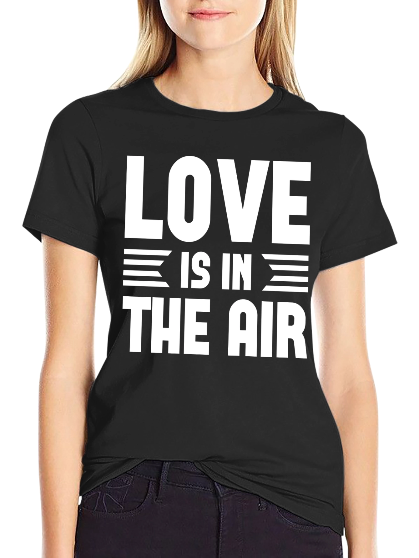 Black Love Is In The Air Graphic Tee - Black view 2
