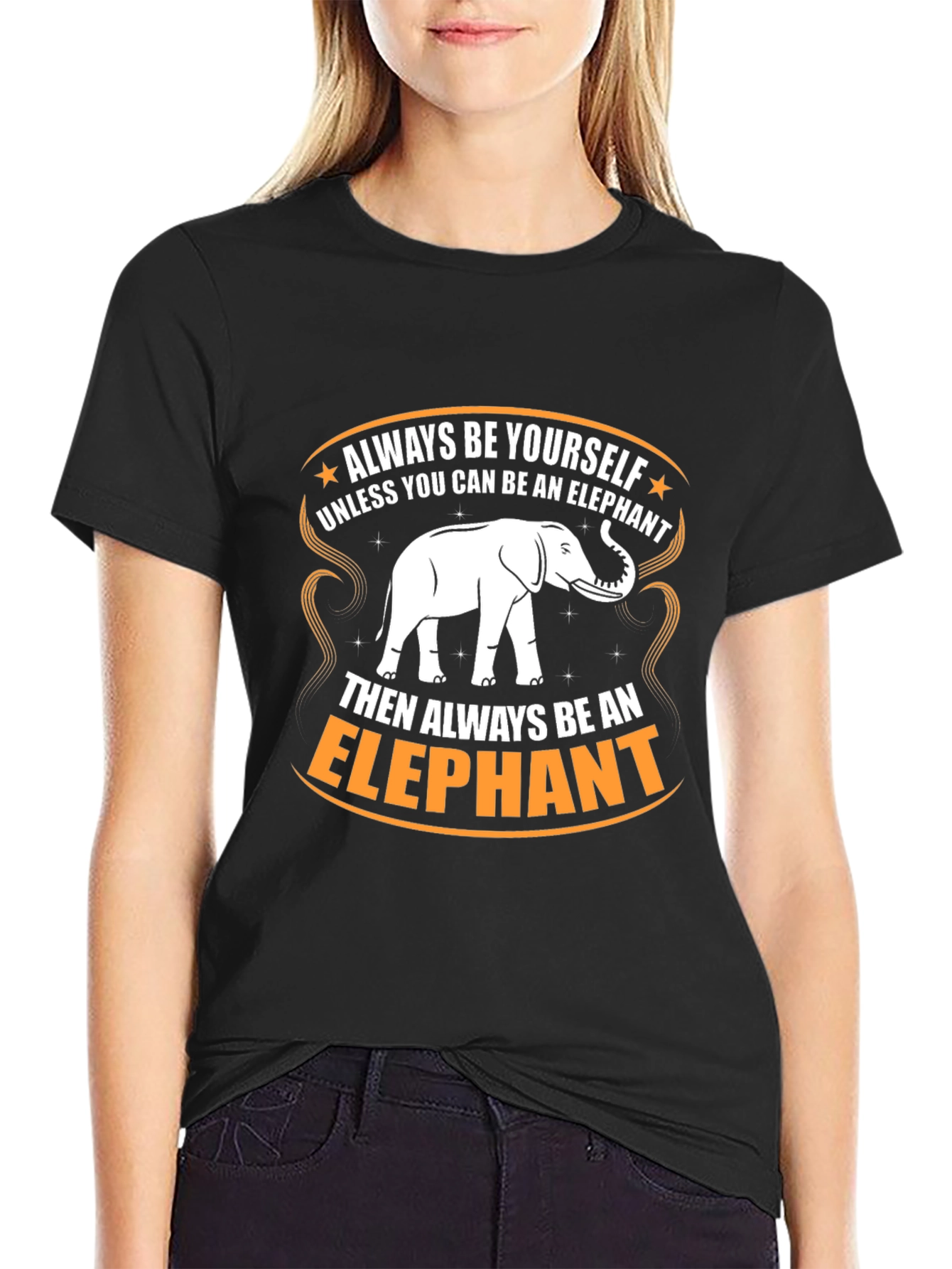 Black Always Be An Elephant Graphic T-Shirt view 2
