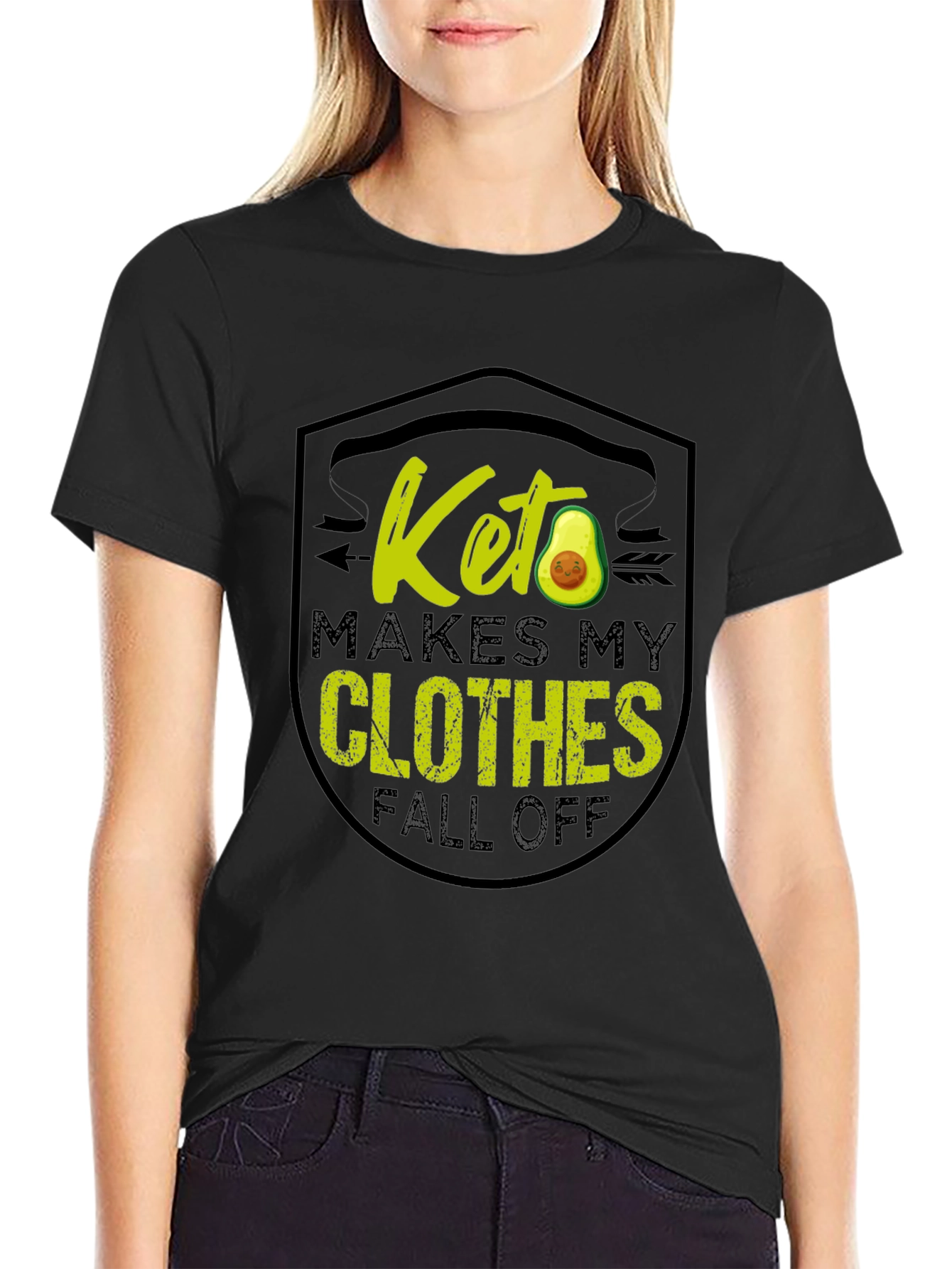 Black Keto Diet T-Shirt - Makes My Clothes Fall Off view 2