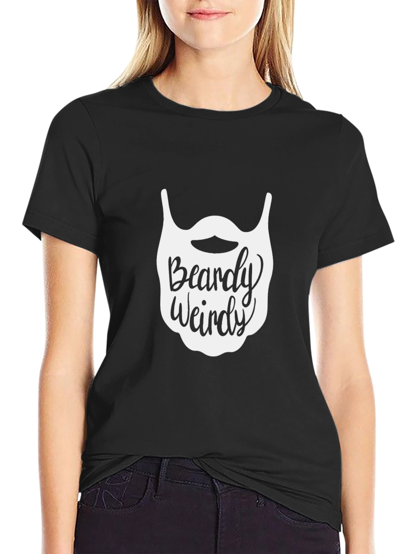 Black Beardy Weirdy Graphic Tee - Black view 2