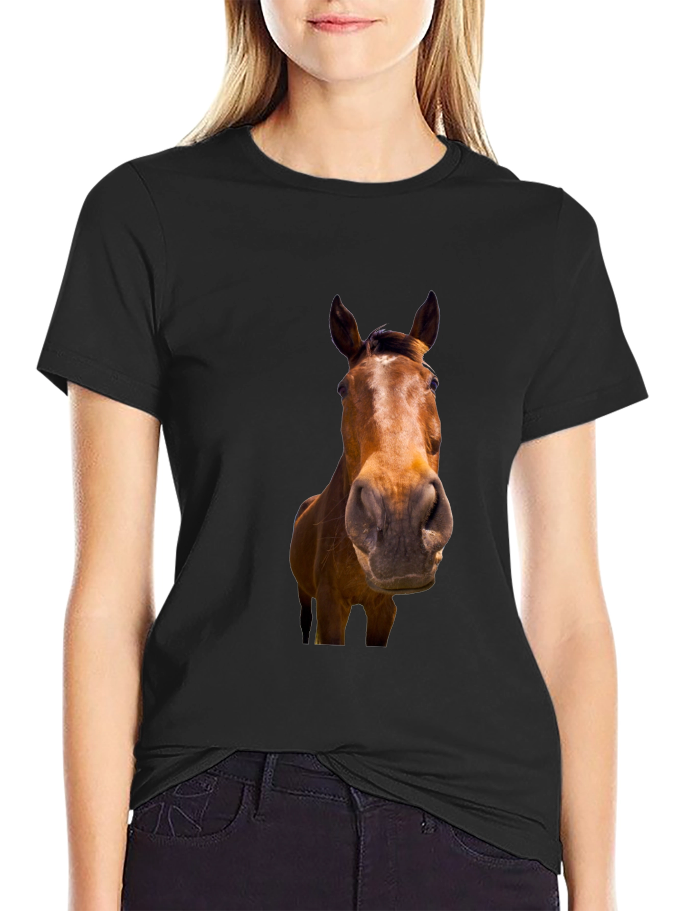 Black Black Horse Graphic T-Shirt for Men view 2
