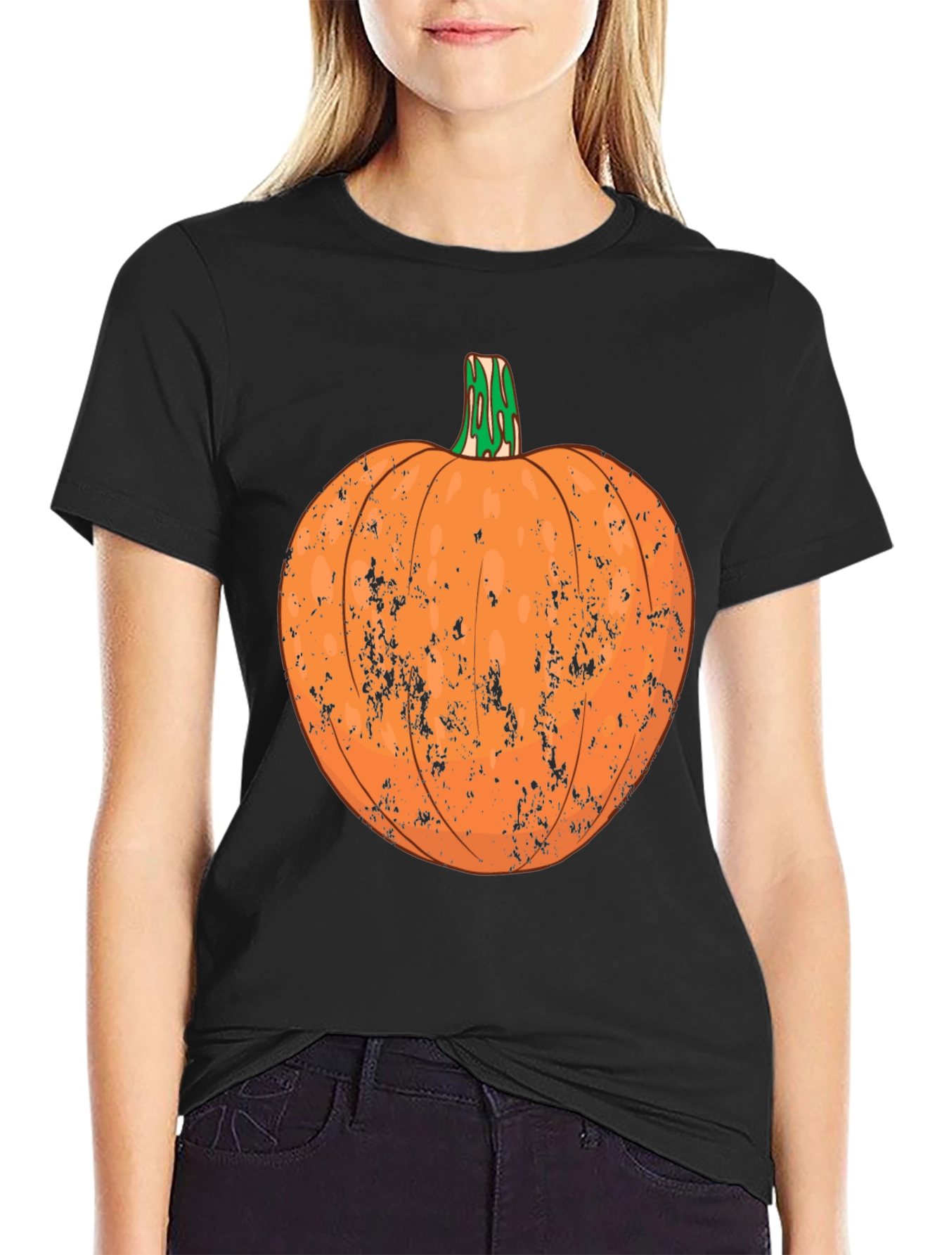 Distressed Pumpkin Graphic Tee - Halloween Ready - 2