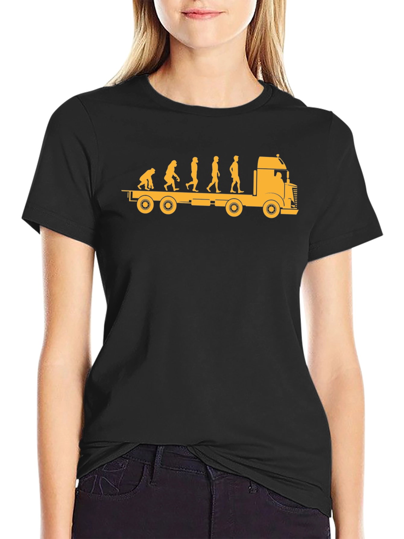 Black Evolution of Trucker Black T-Shirt view 2